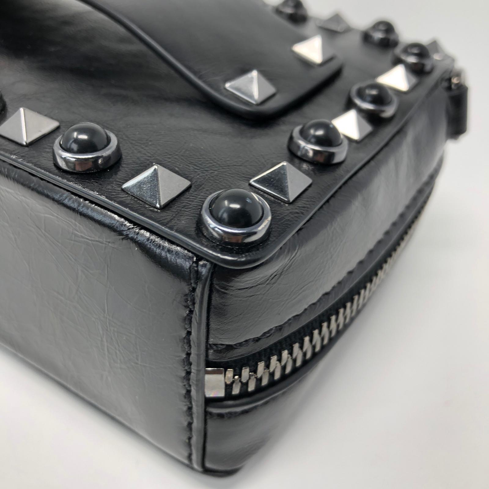 Valentino Black Rockstud Guitar Strap Camera Bag