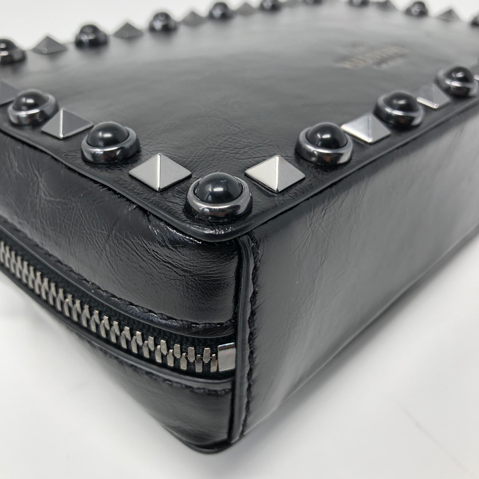 Valentino Black Rockstud Guitar Strap Camera Bag