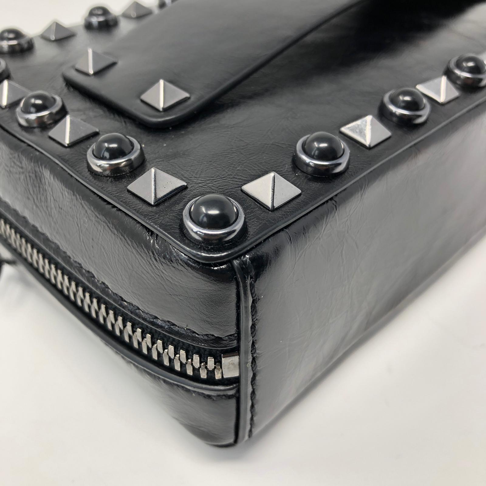 Valentino Black Rockstud Guitar Strap Camera Bag
