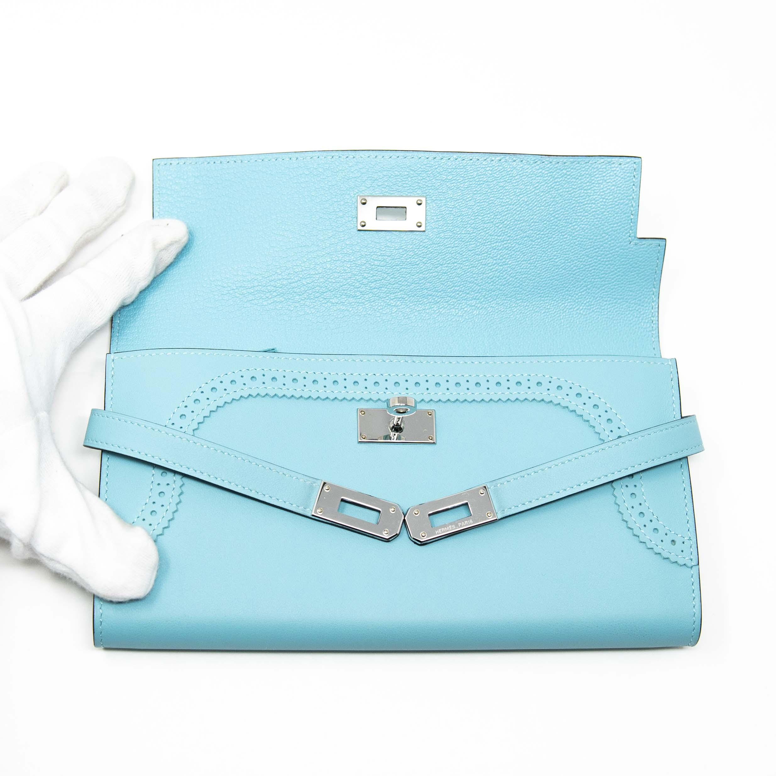 Hermes Bleu Atoll Swift Kelly Ghillies Wallet