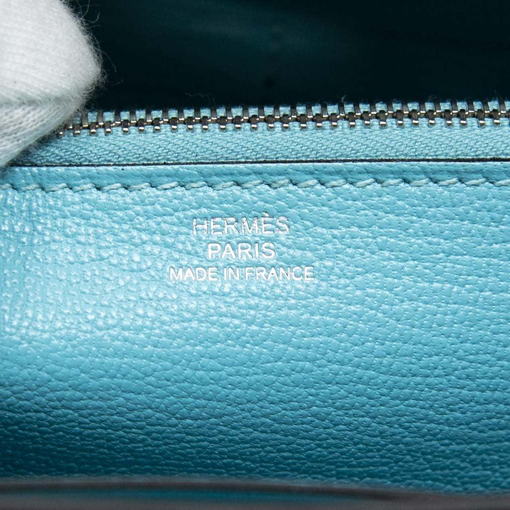 Hermes Bleu Atoll Swift Kelly Ghillies Wallet