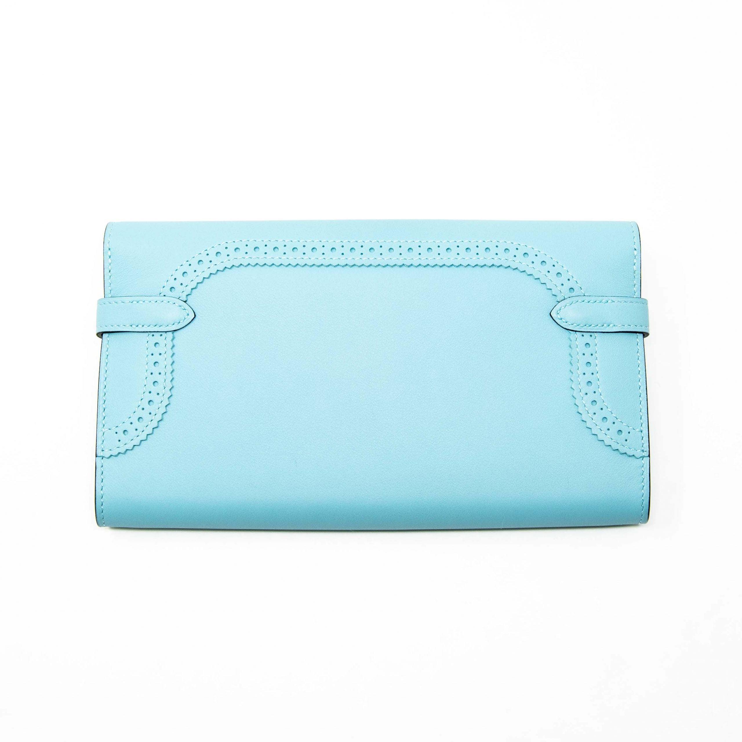 Hermes Bleu Atoll Swift Kelly Ghillies Wallet