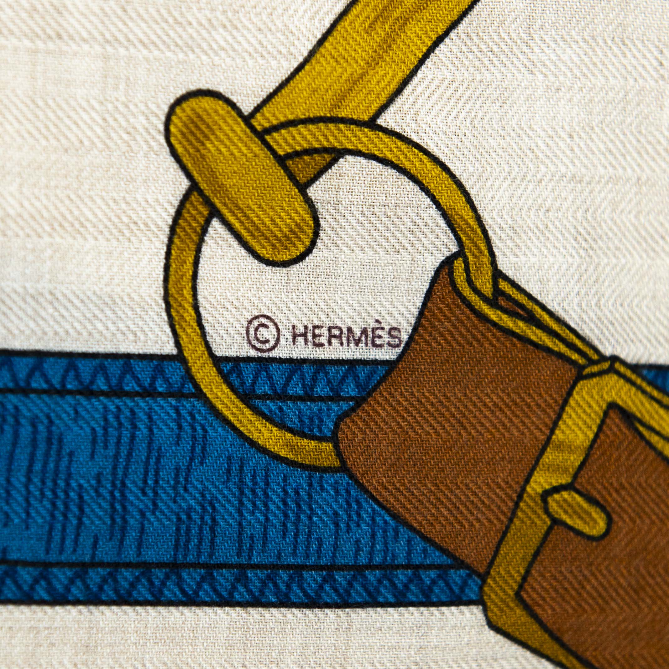 Hermes Cashmere Silk Eperon D'Or Shawl 140
