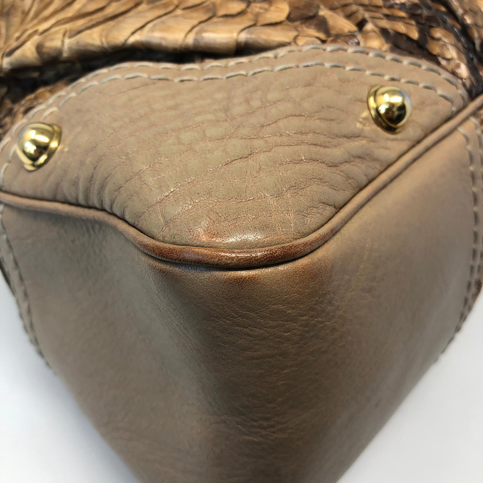 Gucci Brown Python Jockey Shoulder Bag