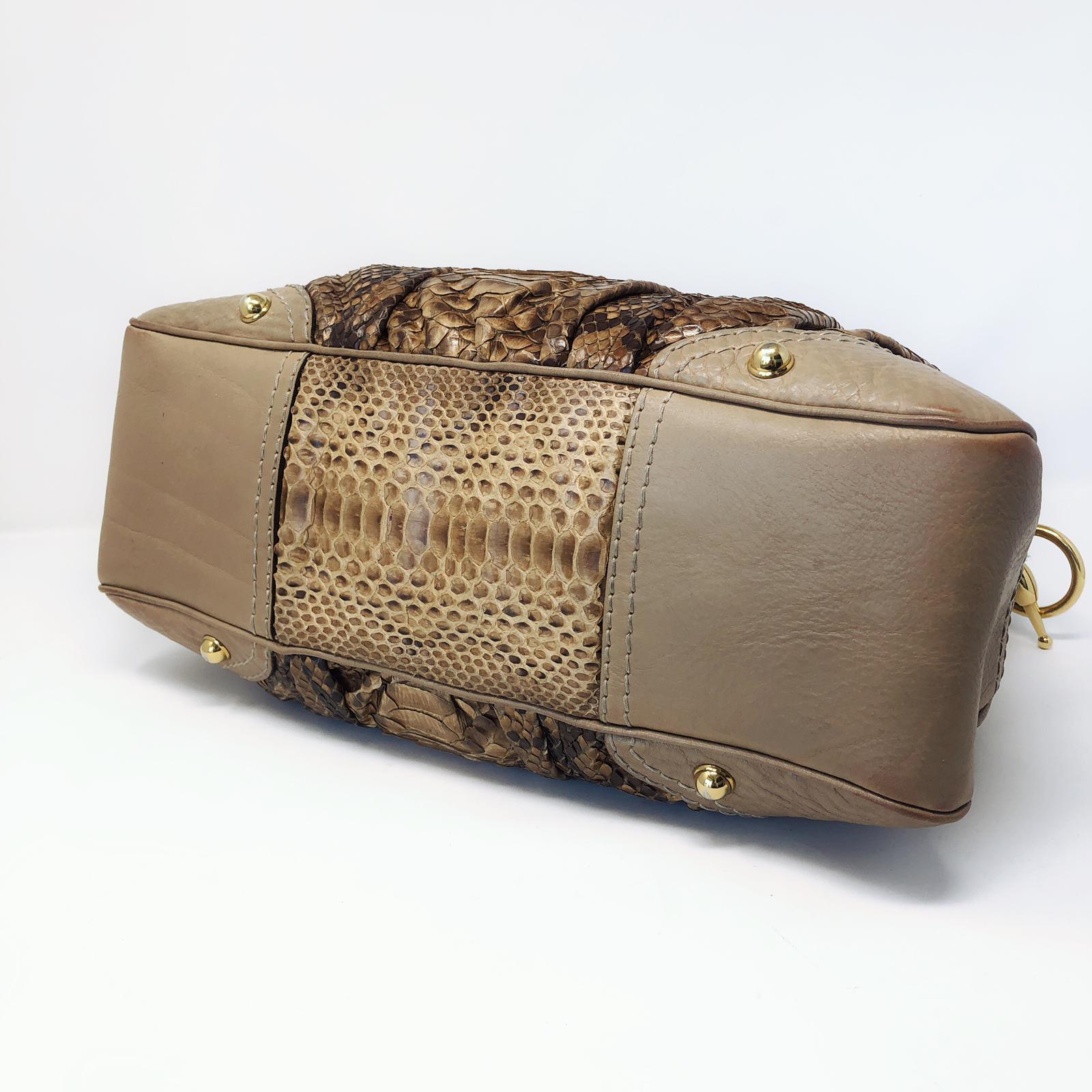 Gucci Brown Python Jockey Shoulder Bag