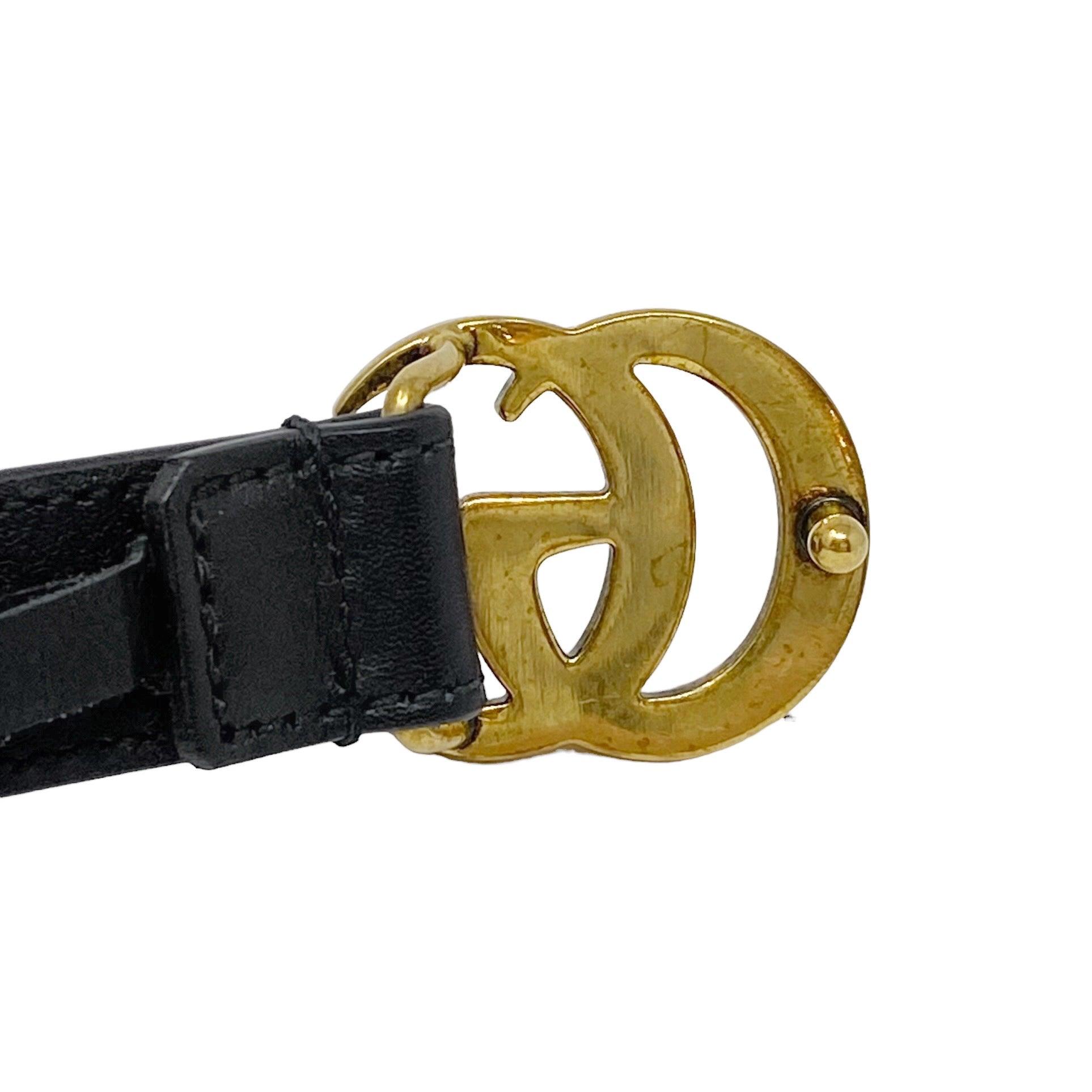Gucci Black GG Marmont Thin Belt 0.8” 95/38