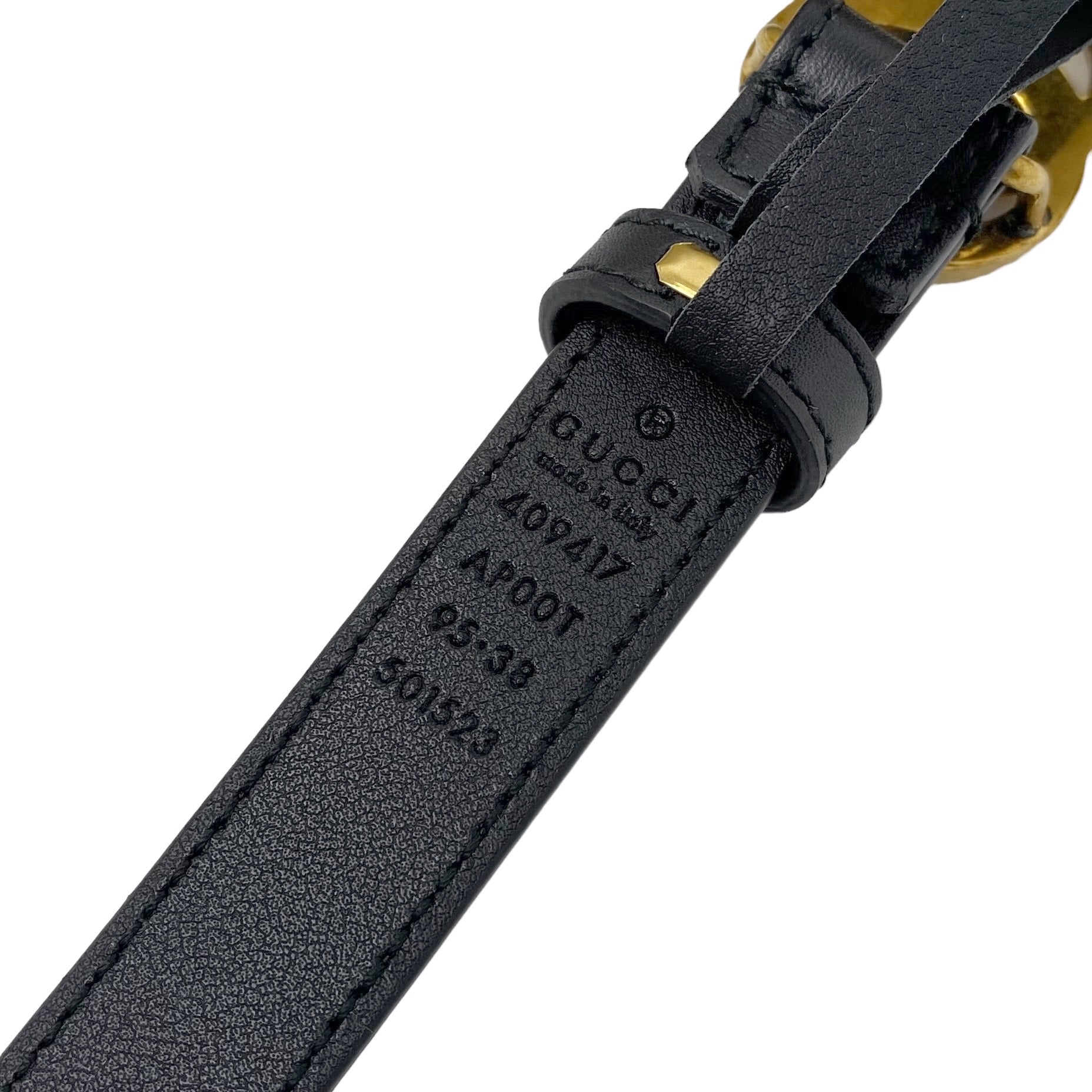 Gucci Black GG Marmont Thin Belt 0.8” 95/38