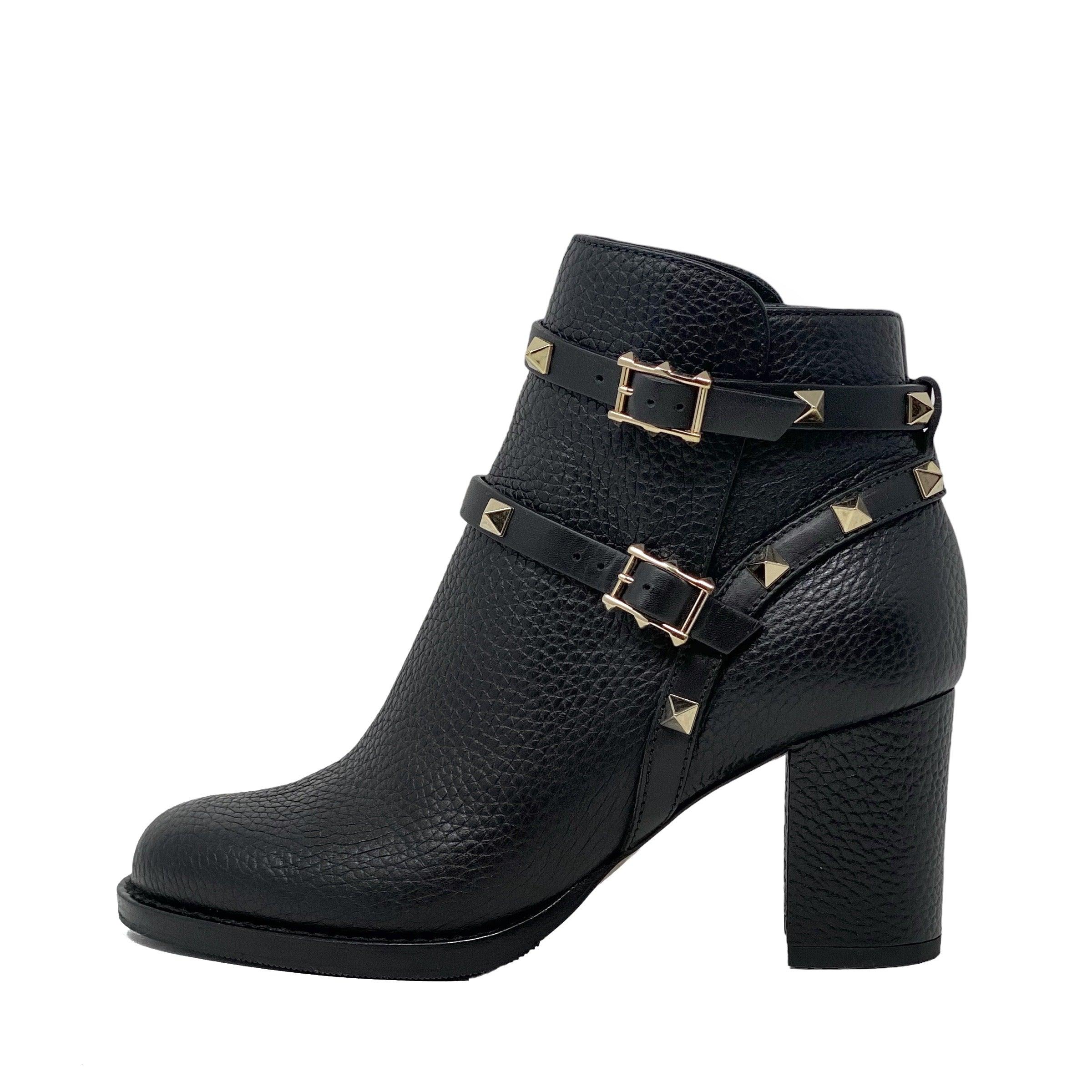 Valentino Black Rockstud Ankle Boots 35