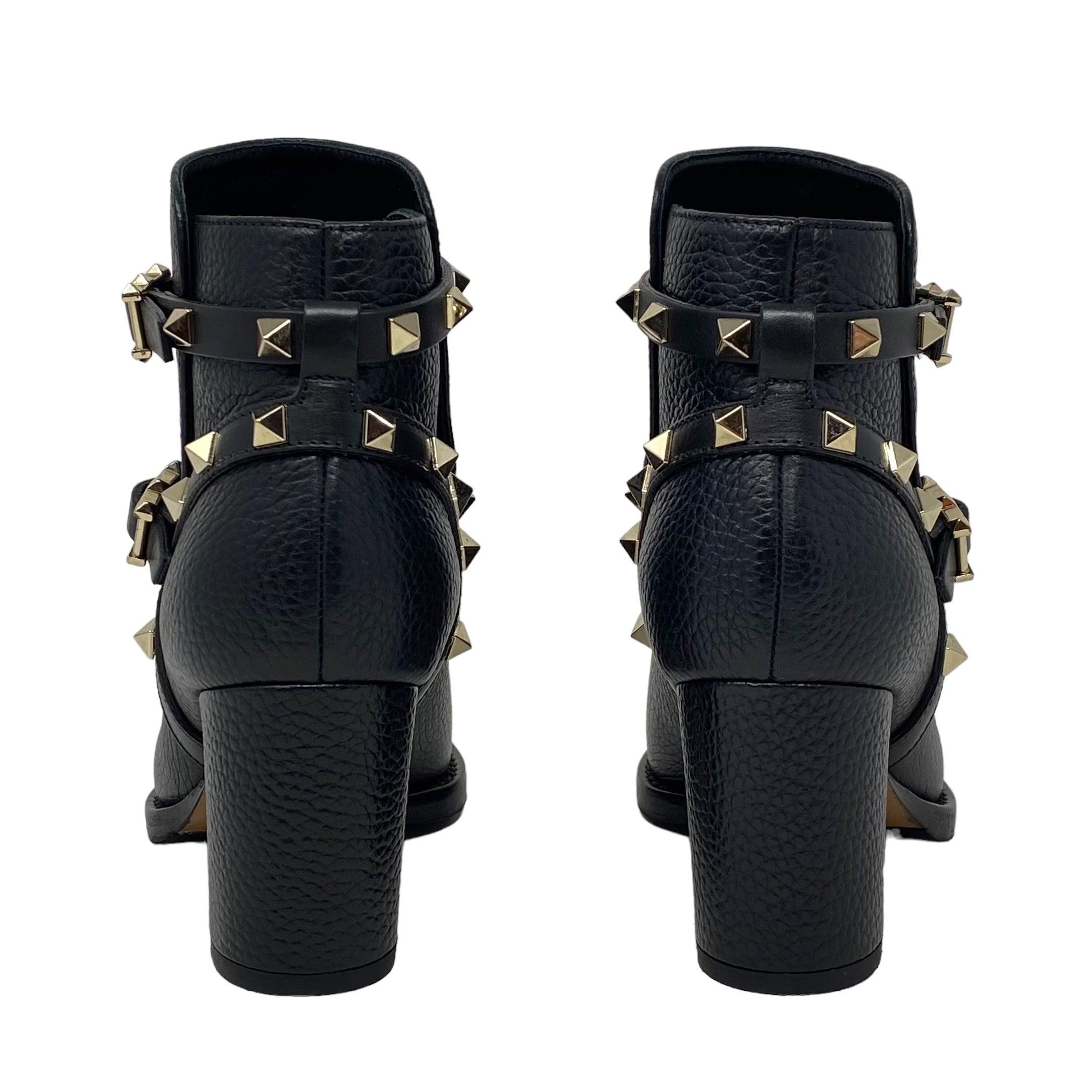 Valentino Black Rockstud Ankle Boots 35