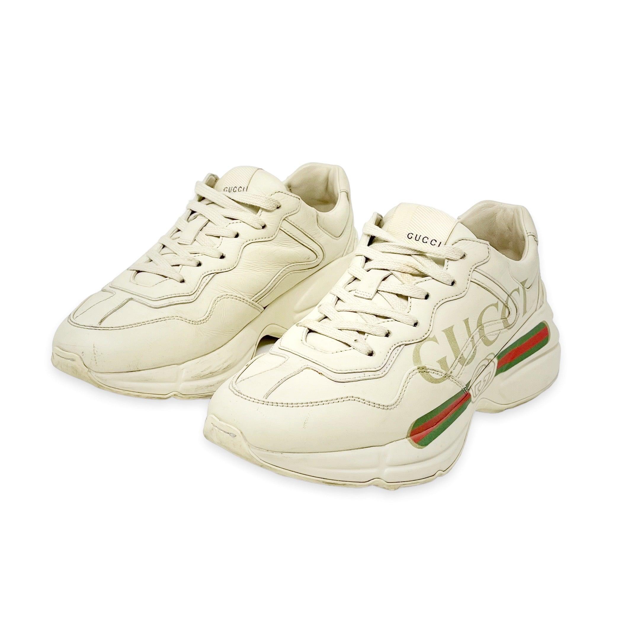 Gucci Ivory Rhyton Logo Sneaker 36