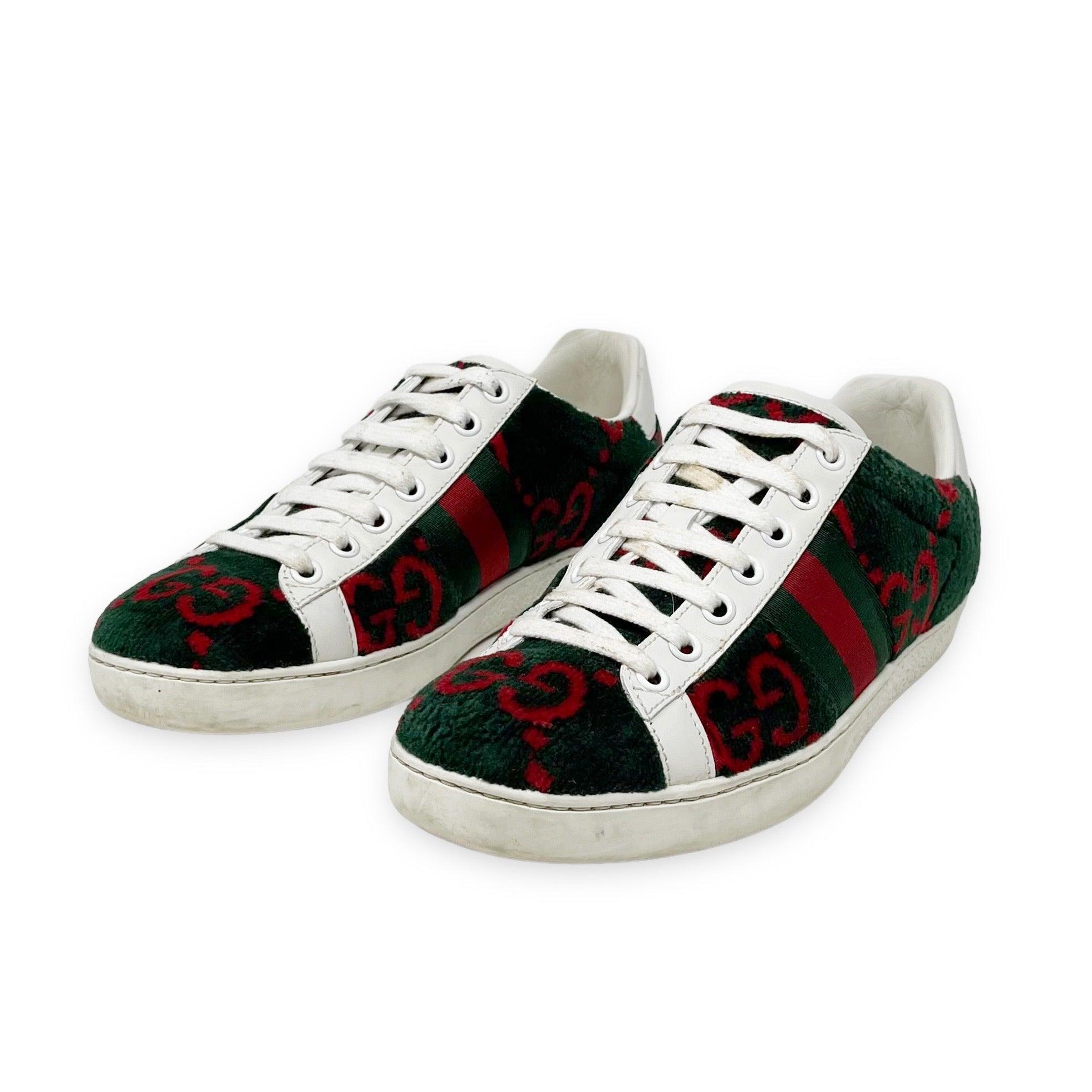 Gucci Green Velvet GG Sneakers 36