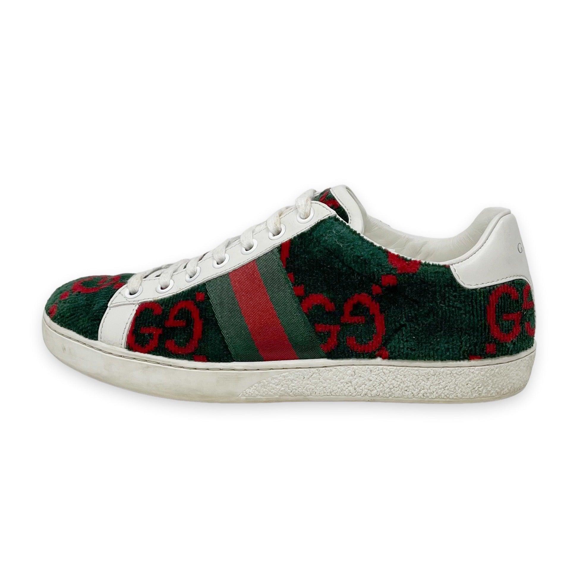 Gucci Green Velvet GG Sneakers 36
