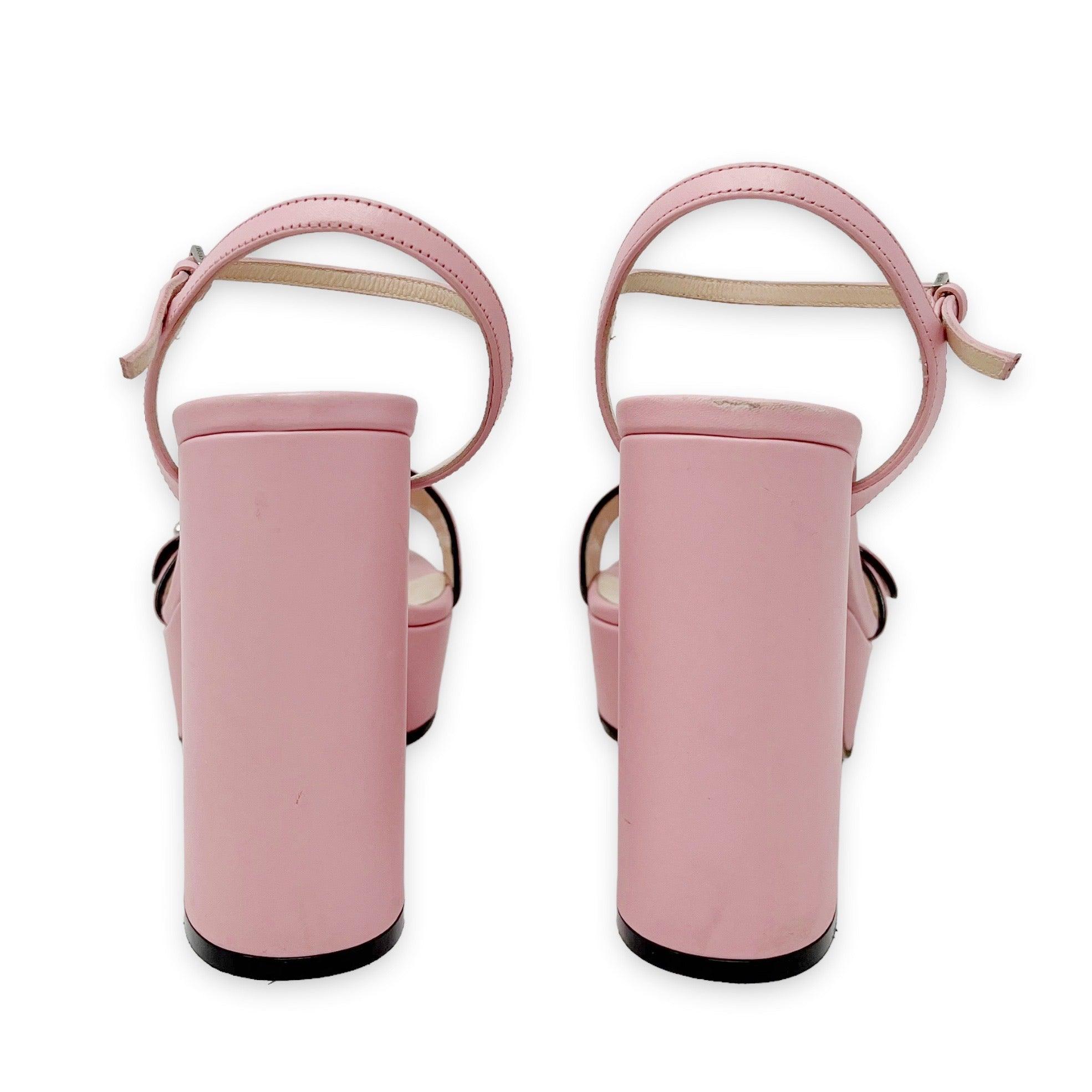 Gucci Pink Marmont Platform Sandals 36.5