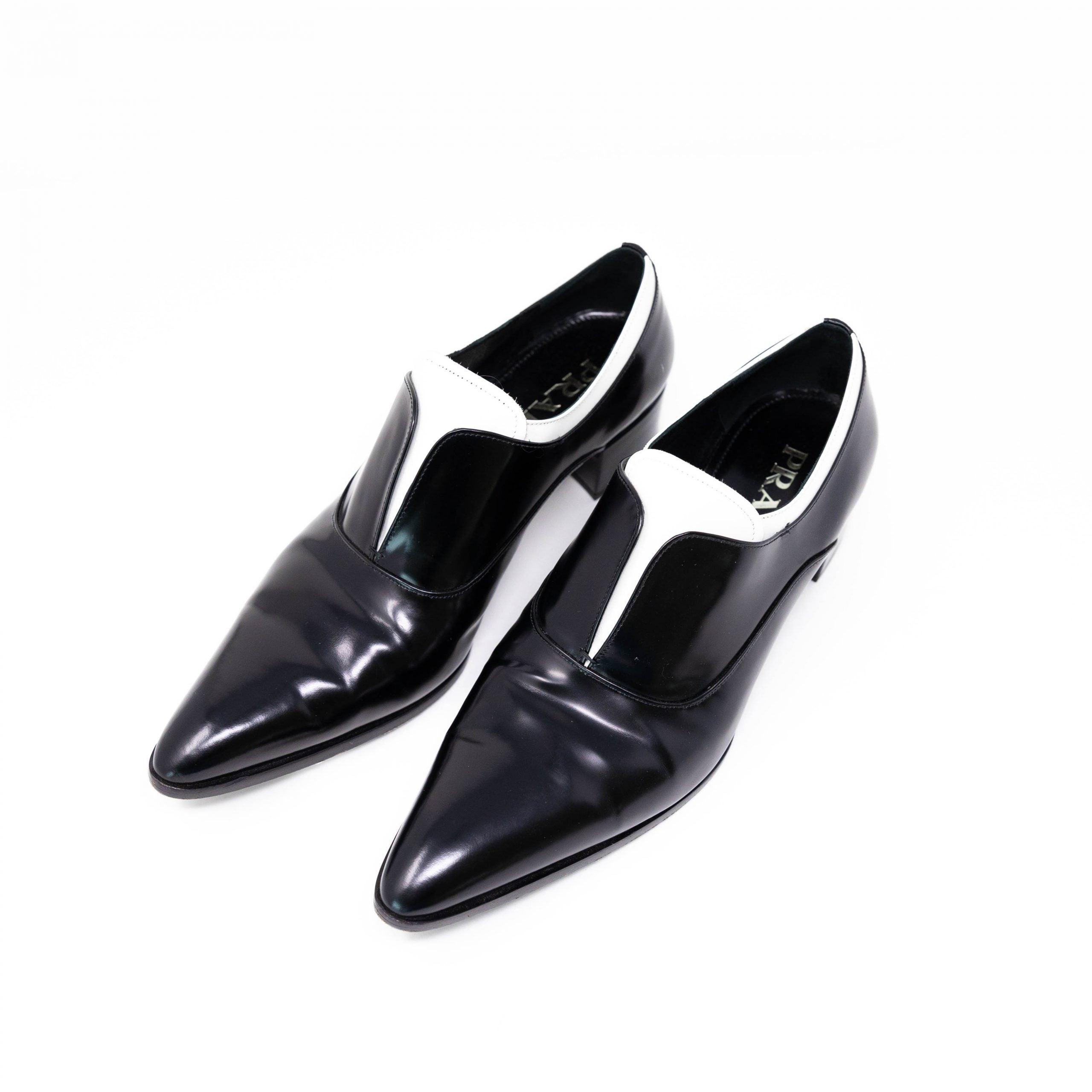 Prada Black Oxford Loafers 38.5