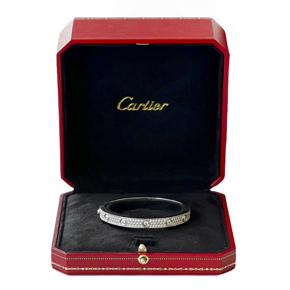 Cartier Diamond-paved White Gold Love Bracelet 17