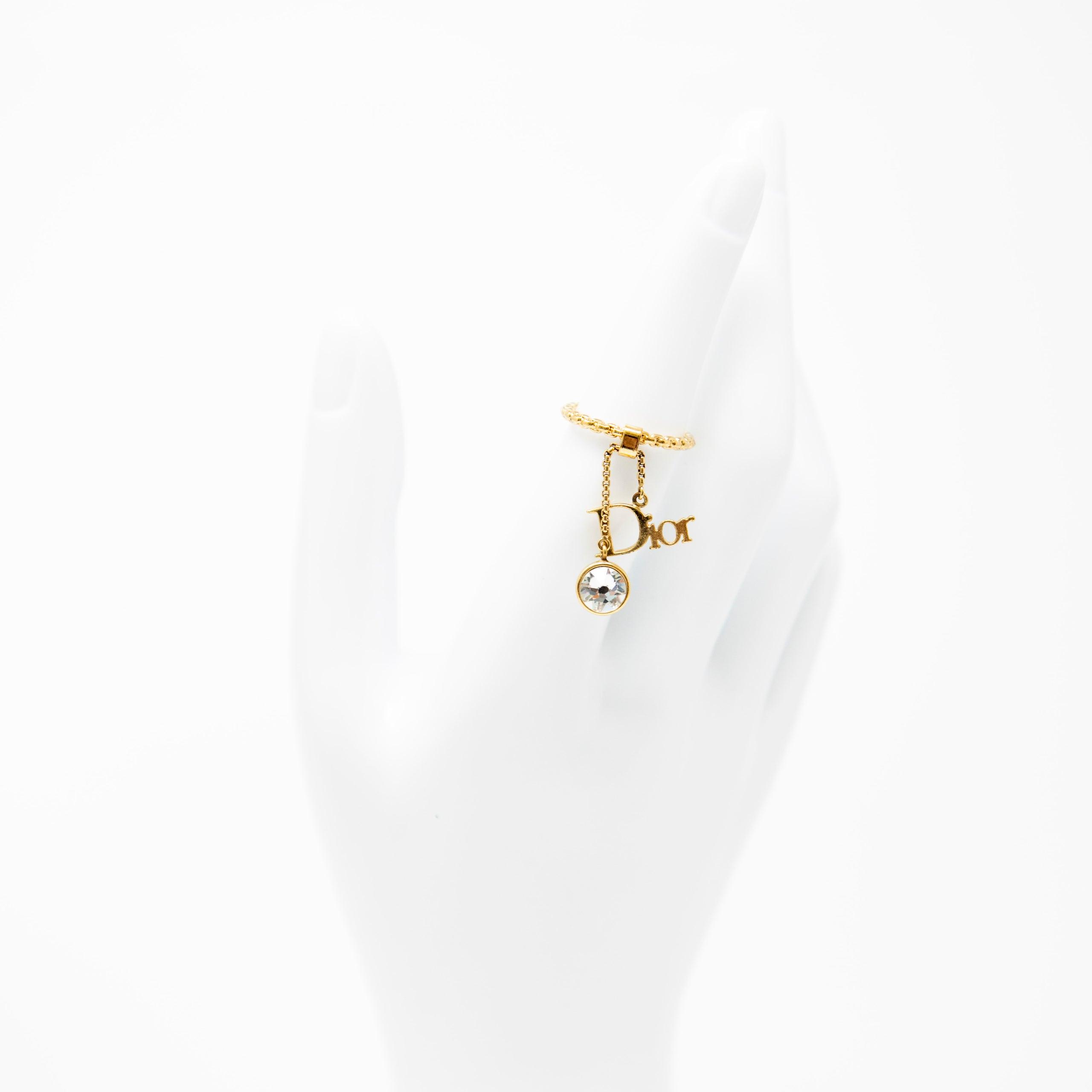 Dior Crystal Logo Ring