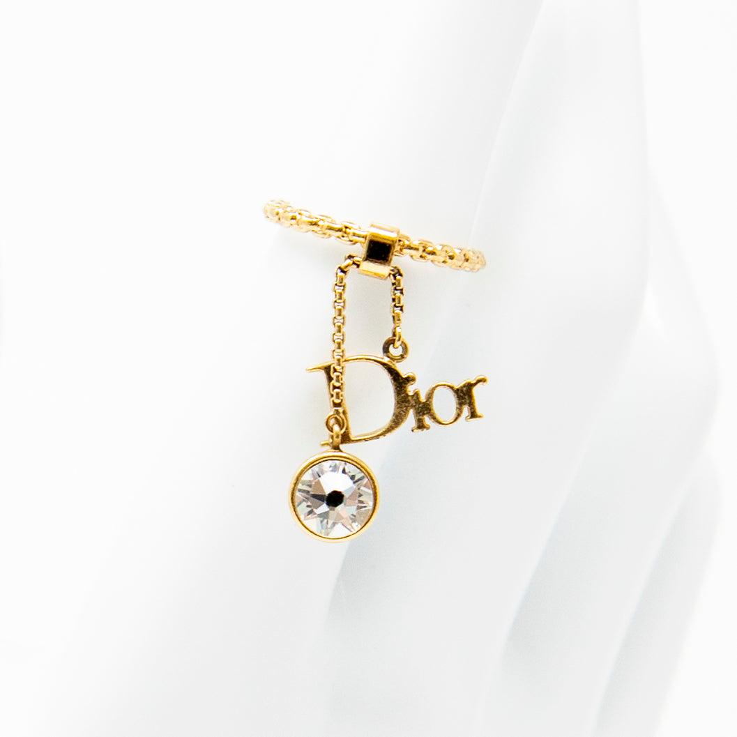 Dior Crystal Logo Ring