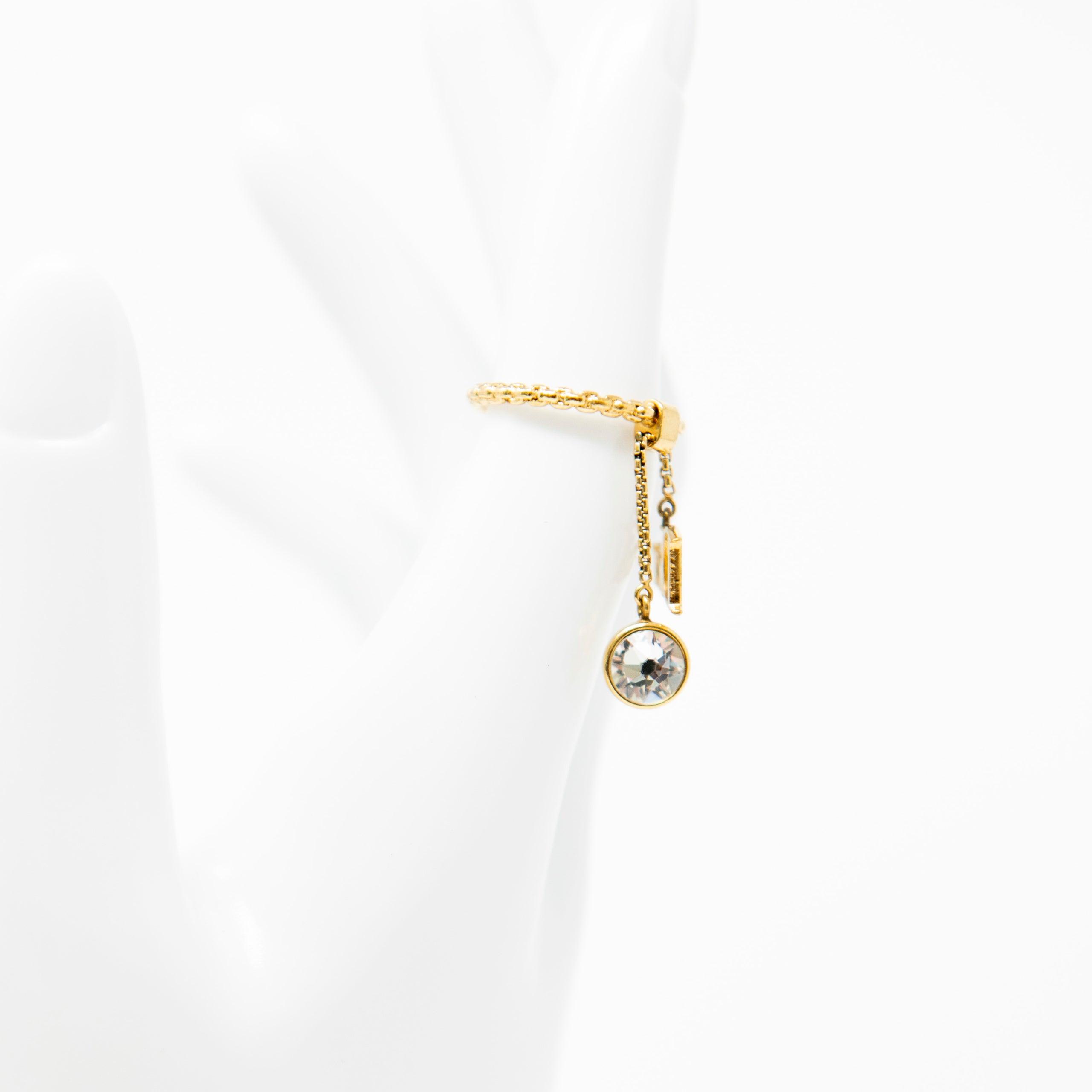 Dior Crystal Logo Ring