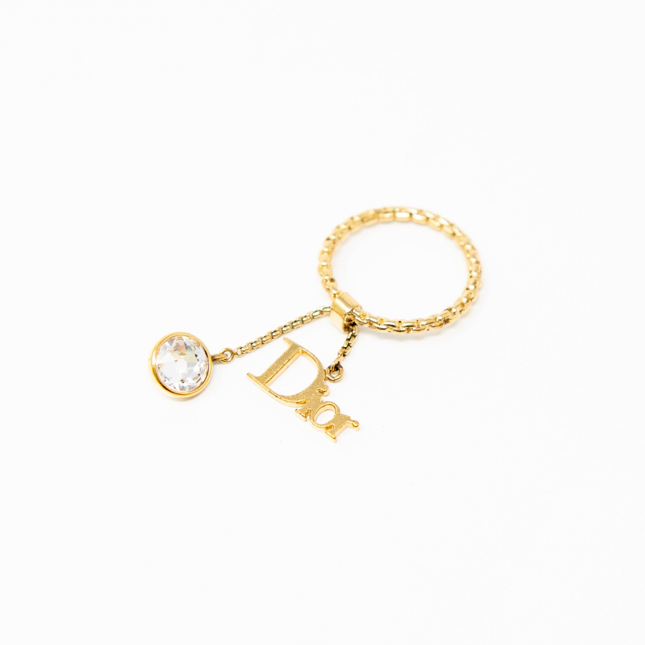 Dior Crystal Logo Ring