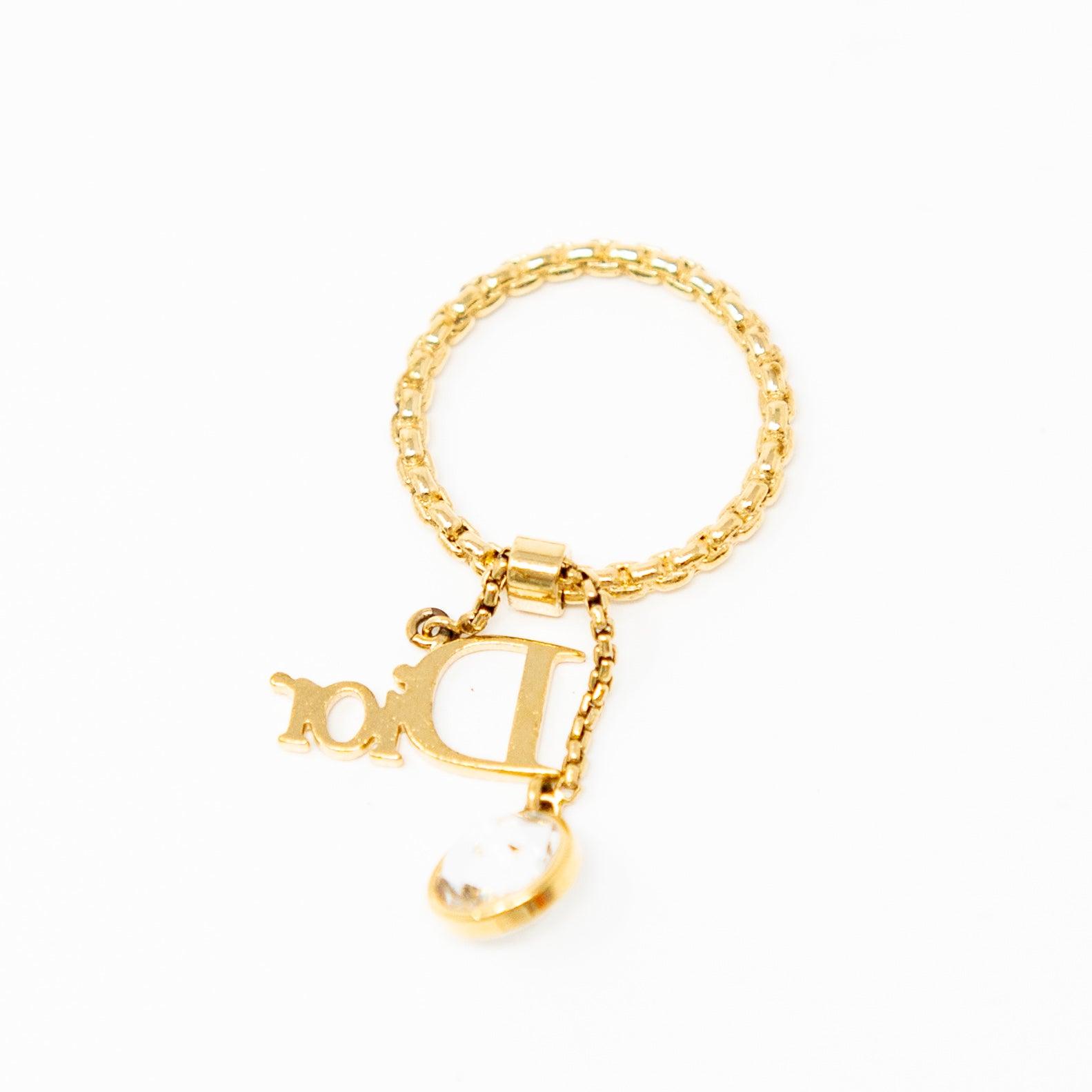 Dior Crystal Logo Ring