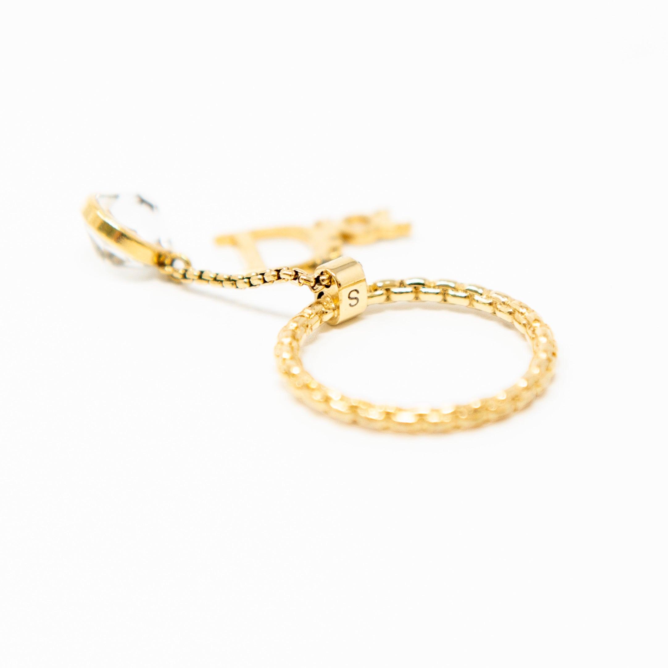 Dior Crystal Logo Ring