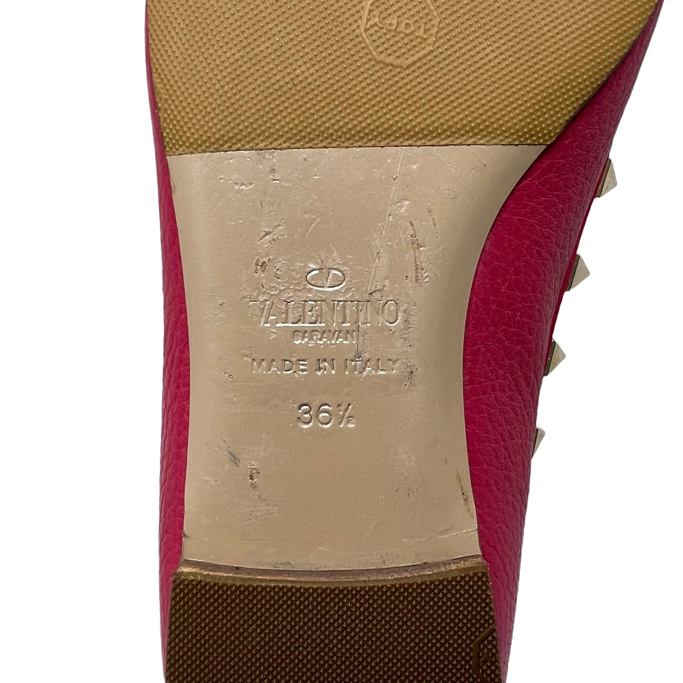 Valentino Pink Rockstud Caged Flats 36