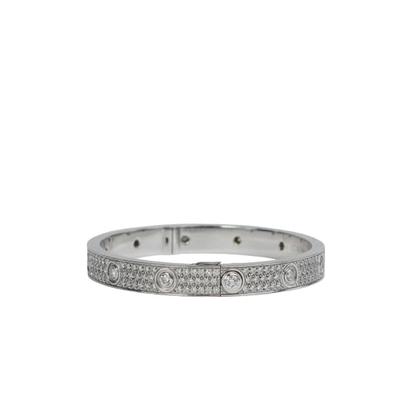 Cartier Diamond-paved White Gold Love Bracelet 17