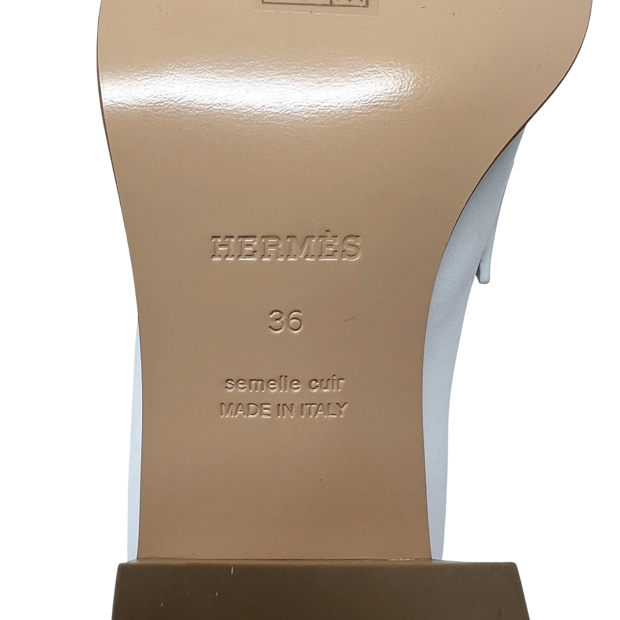 Hermes Blanc Calfskin Dauphine Loafers 36