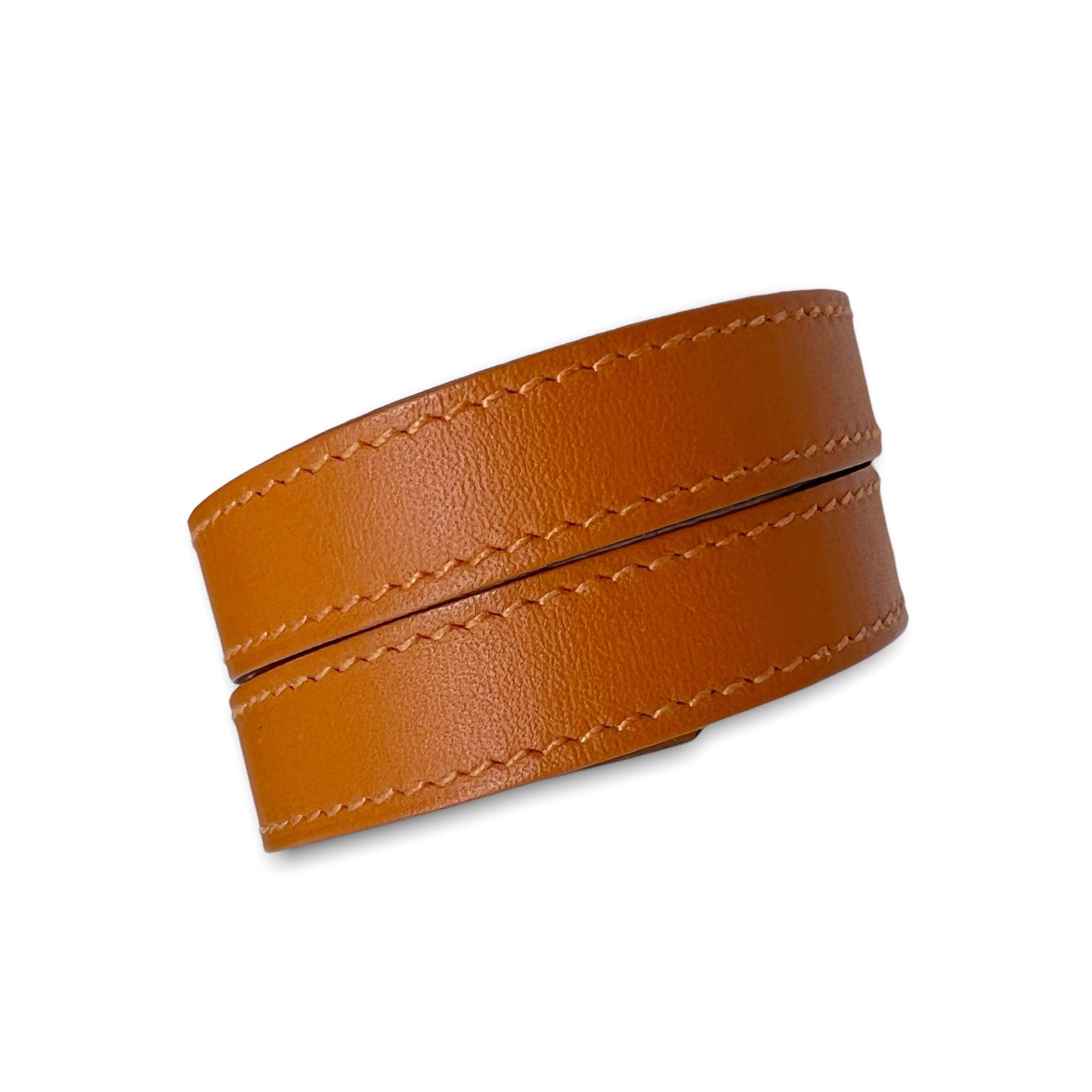 Hermes Orange Box PHW Kelly Double Tour Bracelet S