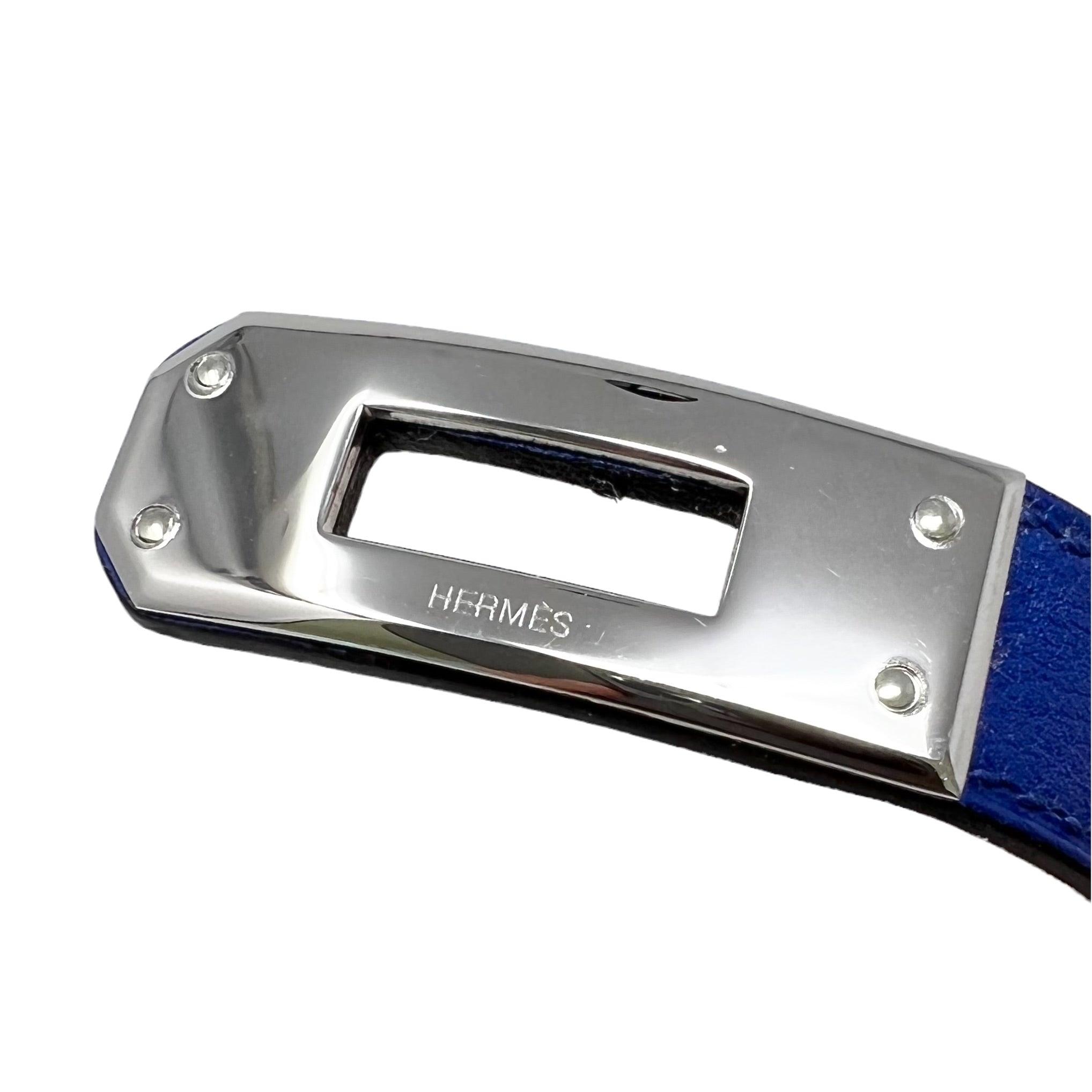 Hermes Bleu Saphir Swift Double Tour Bracelet XS