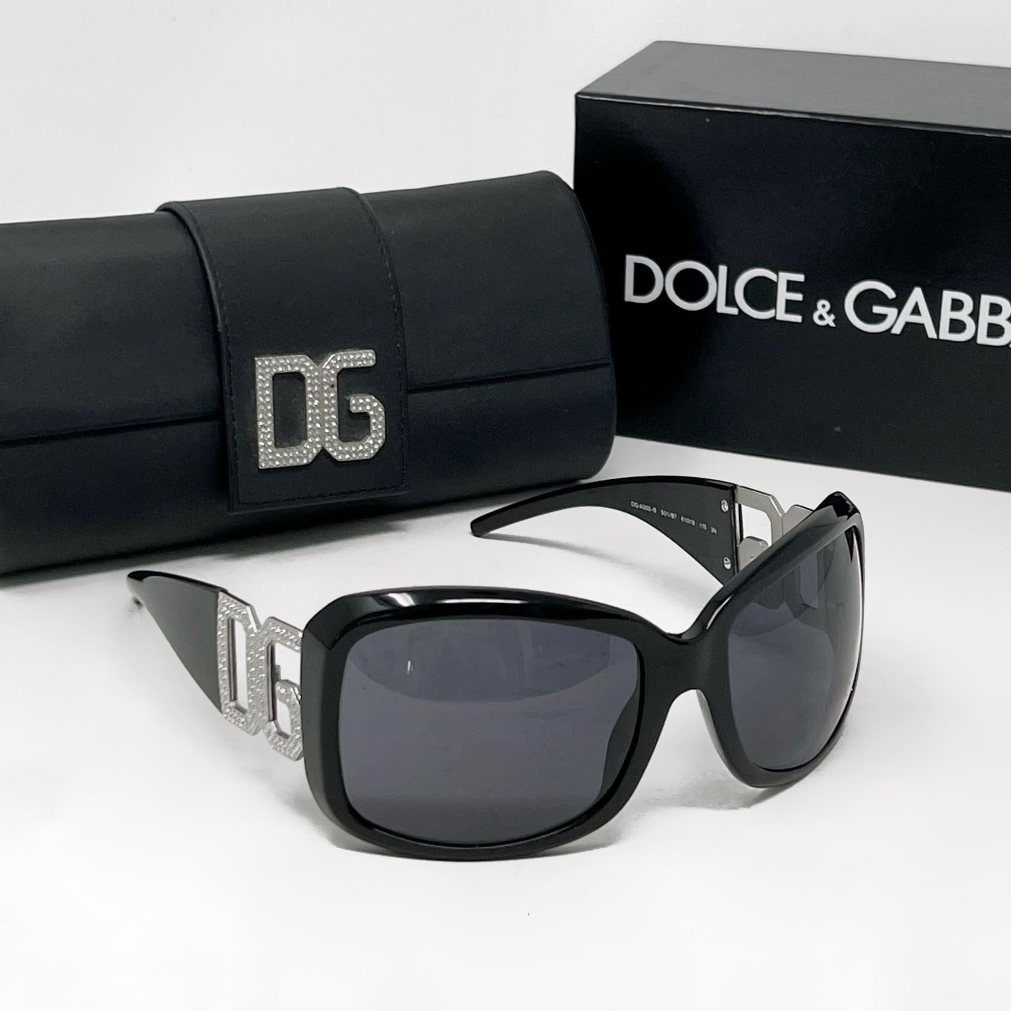 Dolce & Gabbana Black Strass Logo Sunglasses DG 4005B