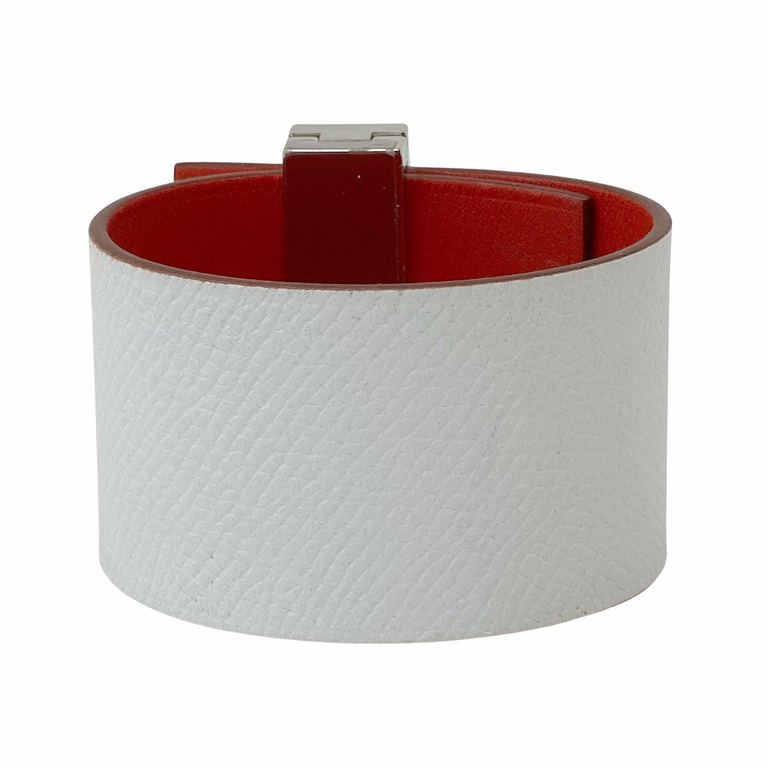 Hermes Blanc Epsom Imprevisible Bracelet PM