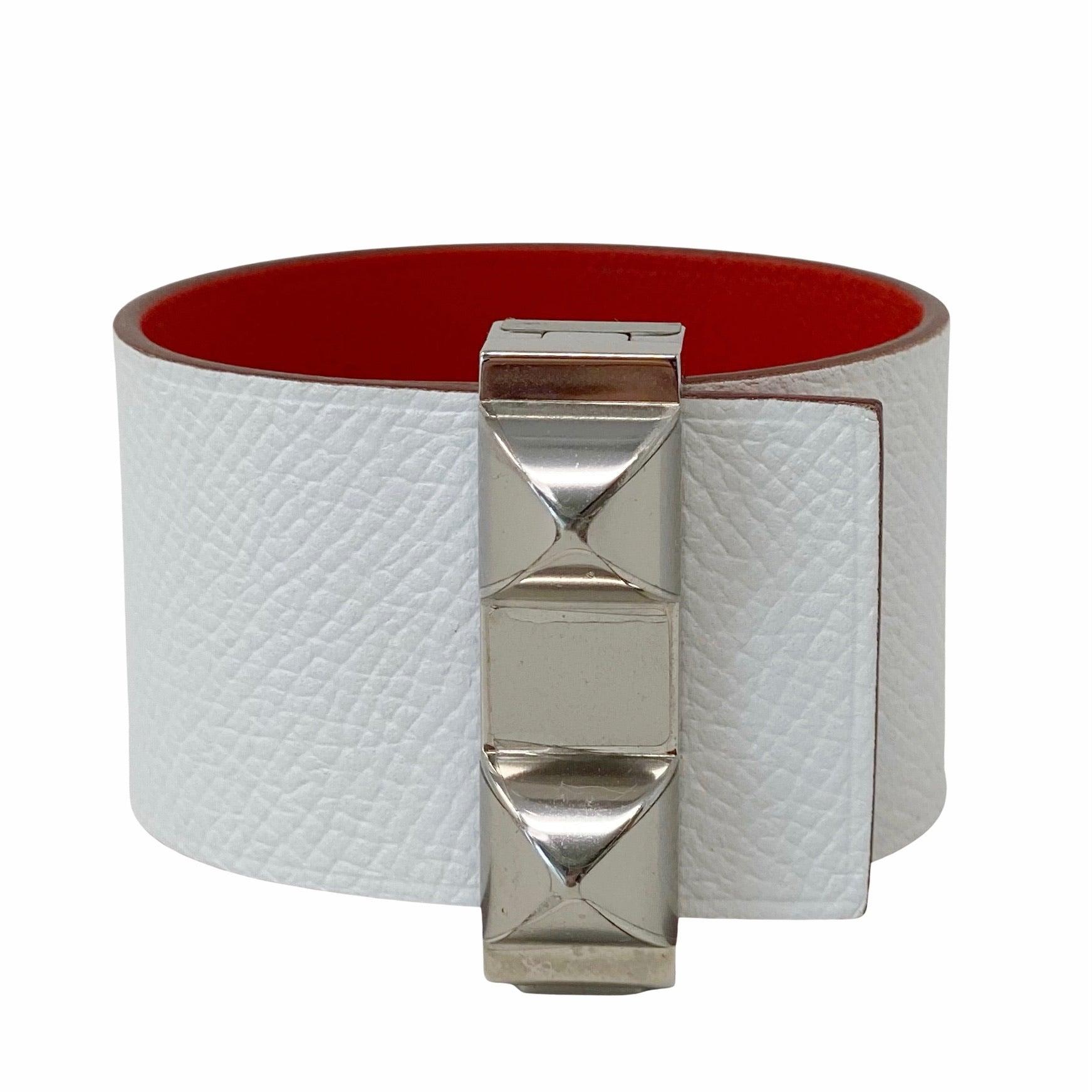Hermes Blanc Epsom Imprevisible Bracelet PM
