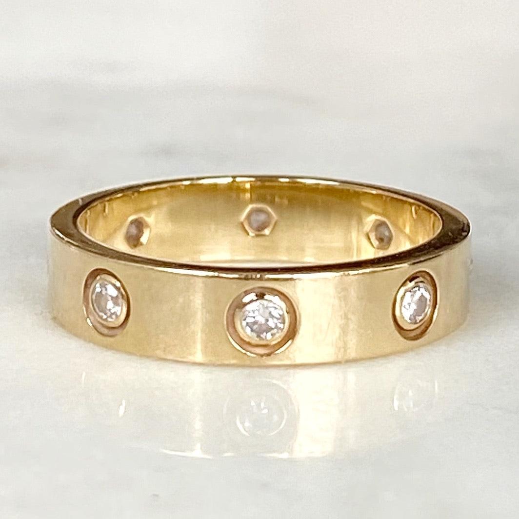 Cartier 18K Yellow Gold 8 Diamond Love Ring 49