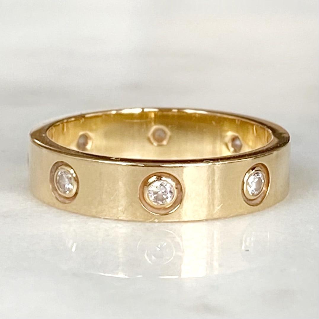 Cartier 18K Yellow Gold 8 Diamond Love Ring 49