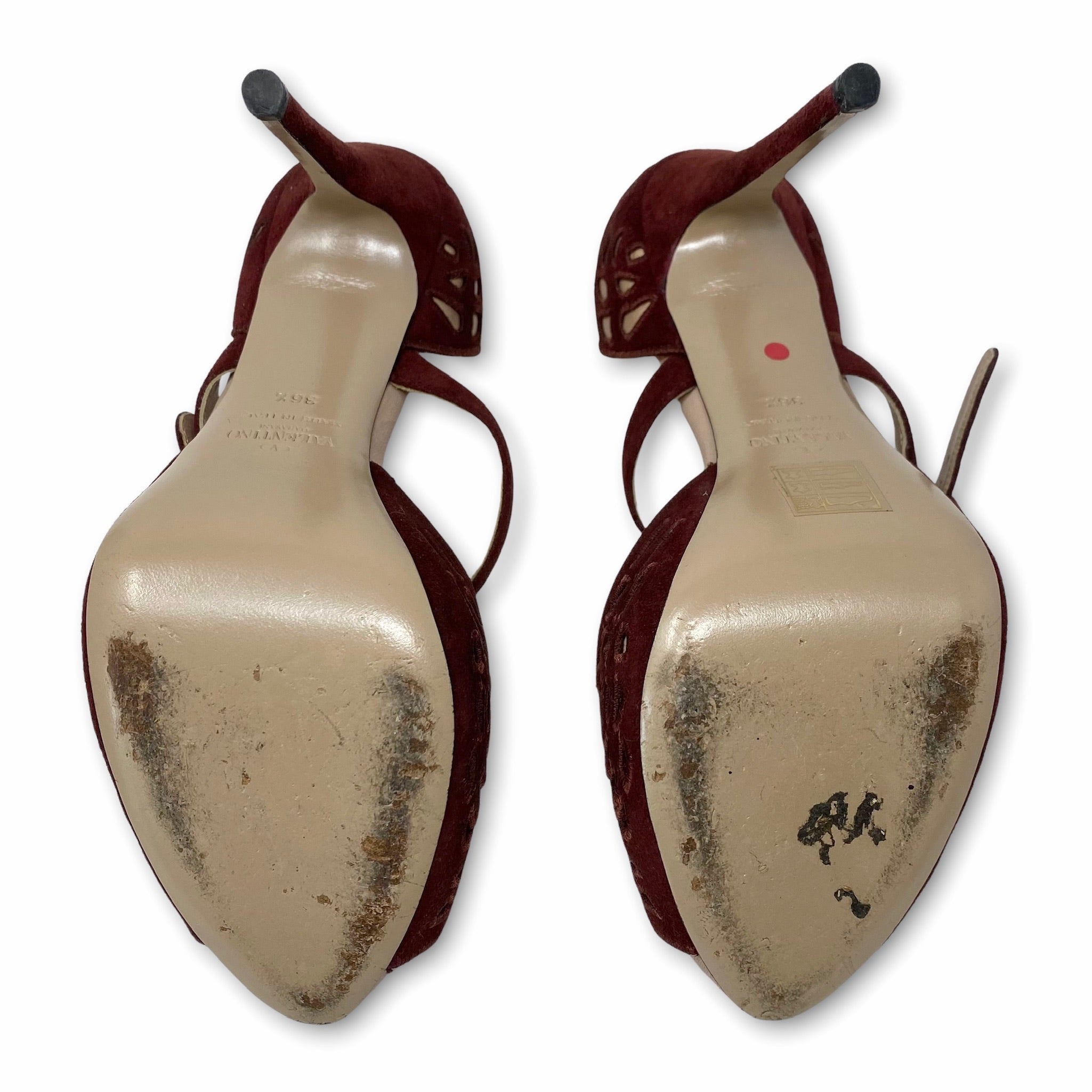 Valentino Burgundy Cut Out Heels 36.5