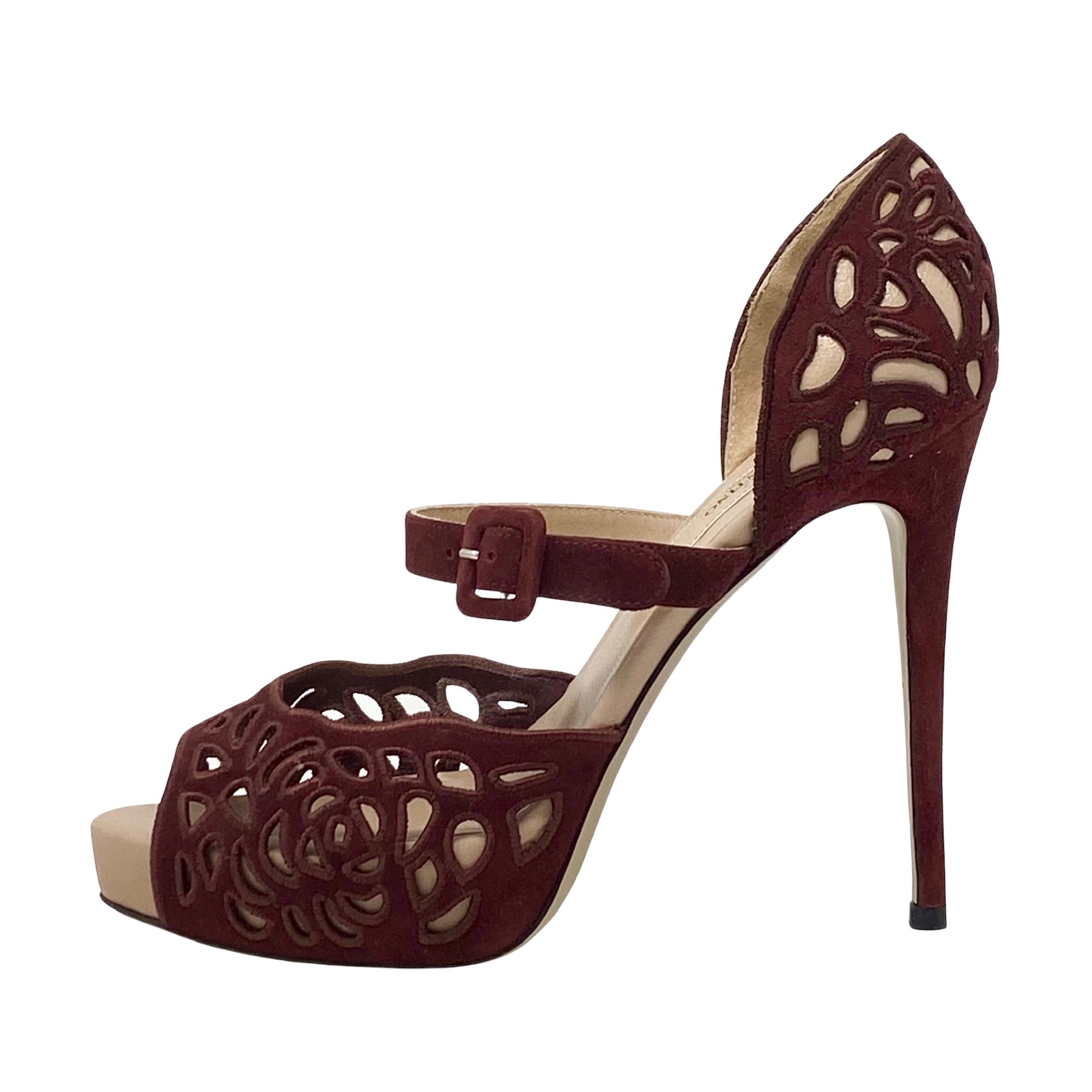 Valentino Burgundy Cut Out Heels 36.5