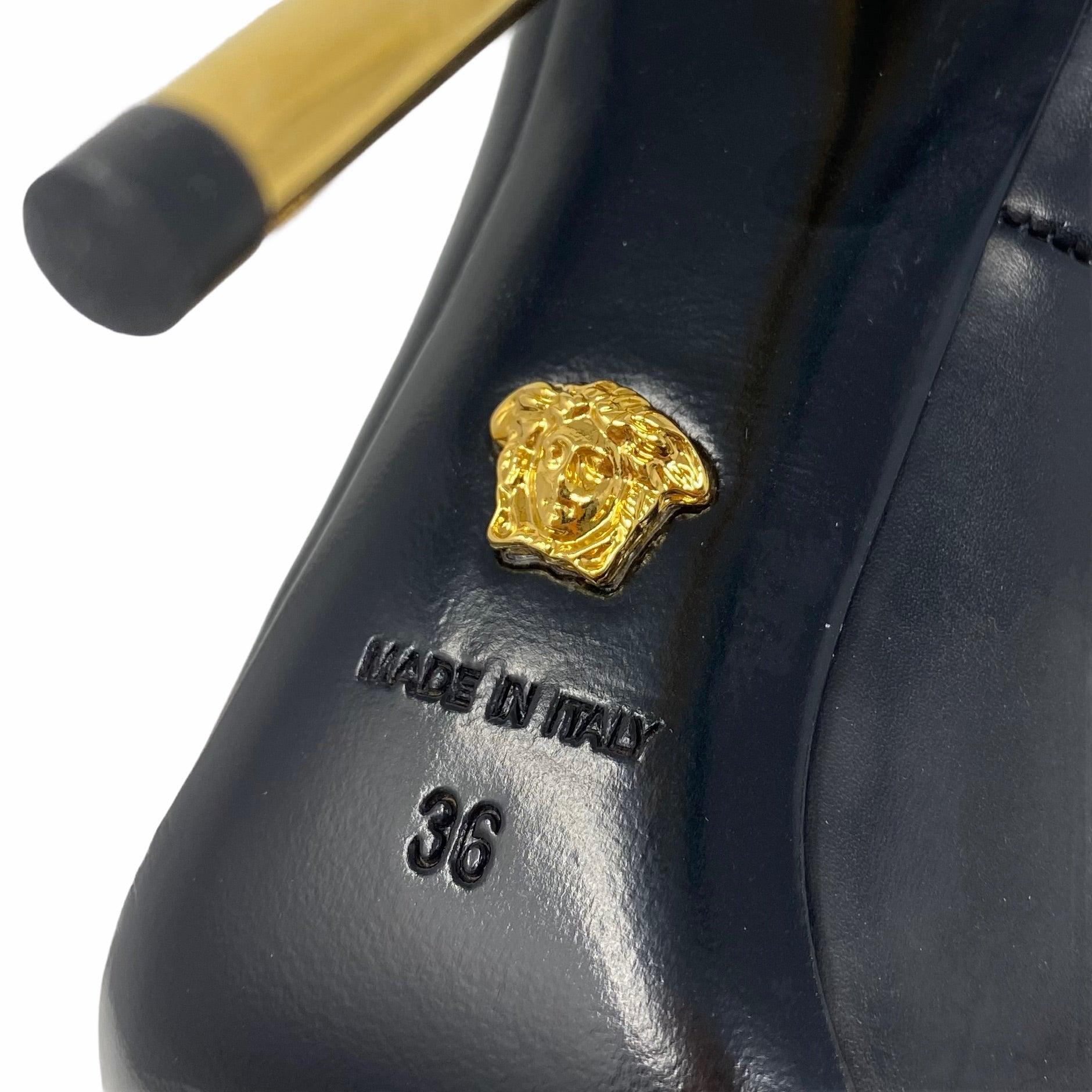 Versace Black Medusa Palazzo Pumps 36
