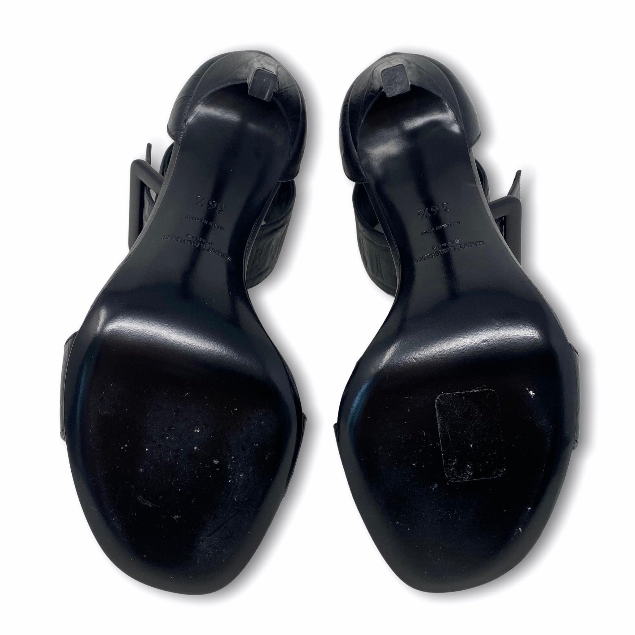Saint Laurent Black Jane Sandals 36.5