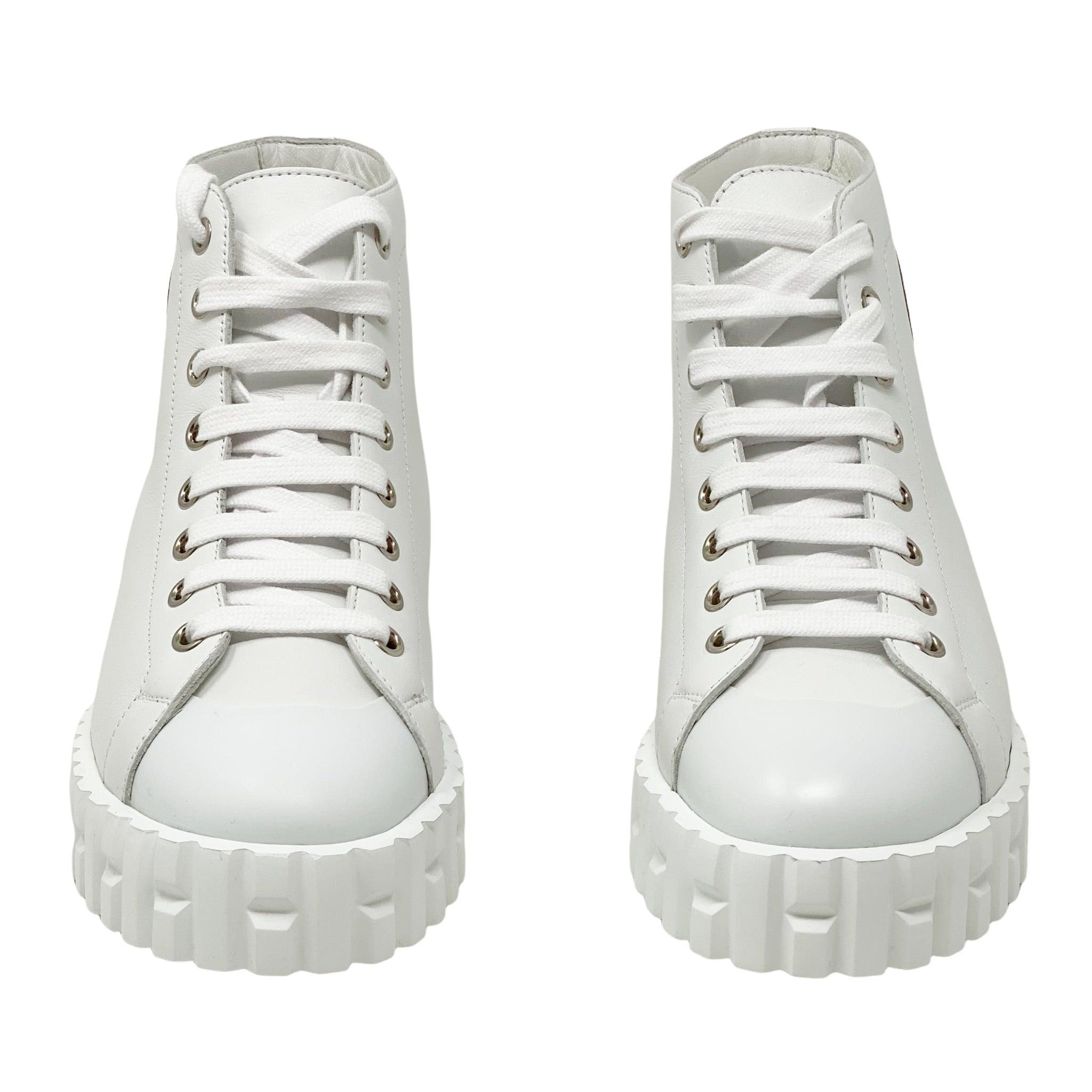 Hermes Blanc Calfskin Climb Sneakers 36