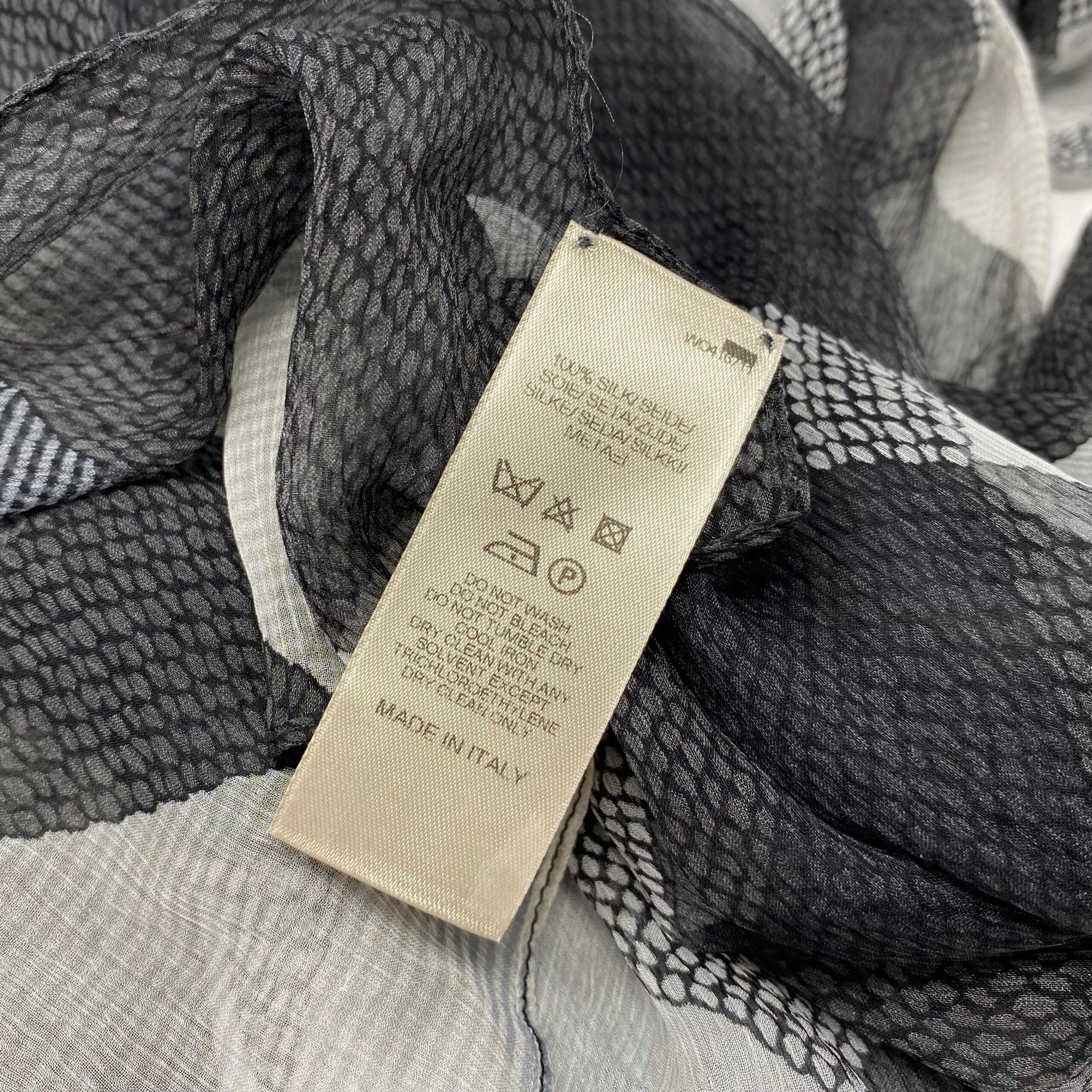 Burberry Black Silk Check Sheer Scarf
