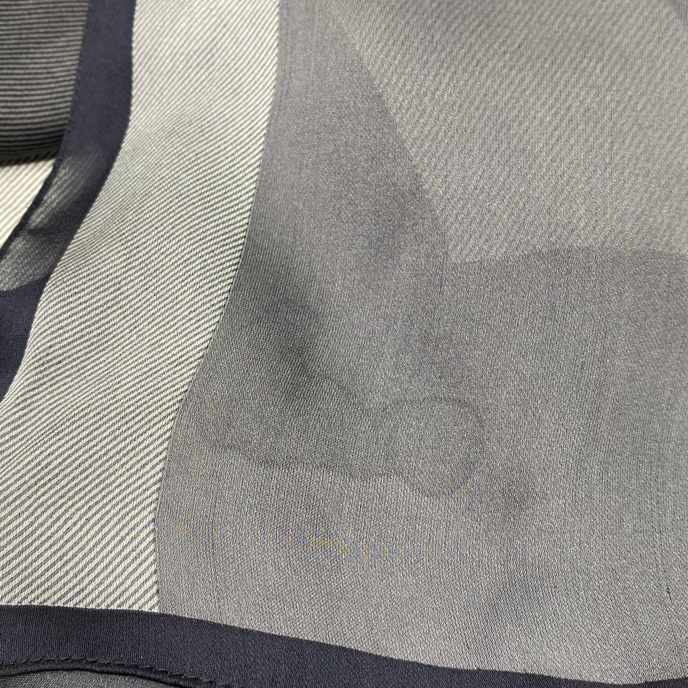 Burberry Gray Silk Check Scarf