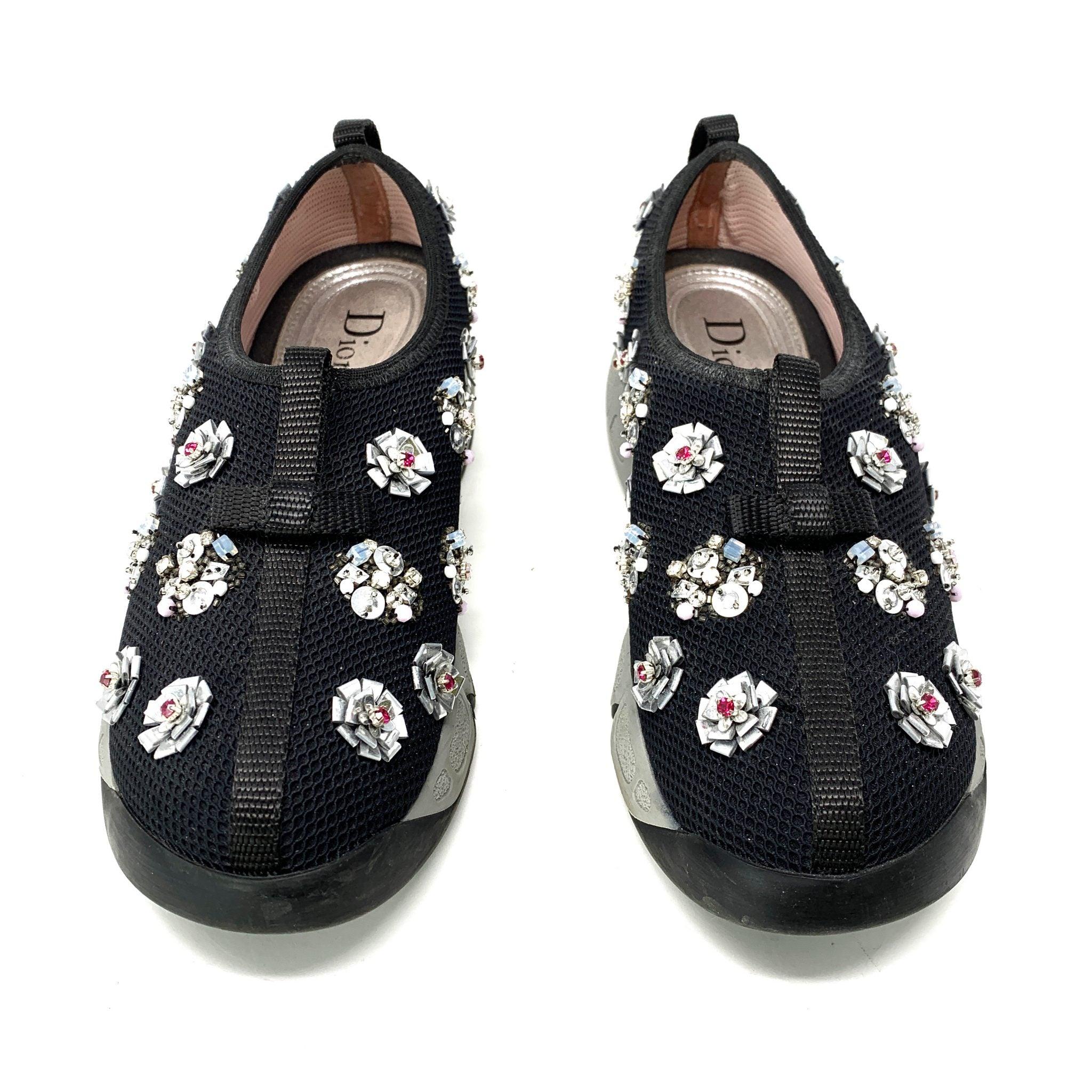 Dior Black Mesh Fusion Embellish Sneakers 35.5