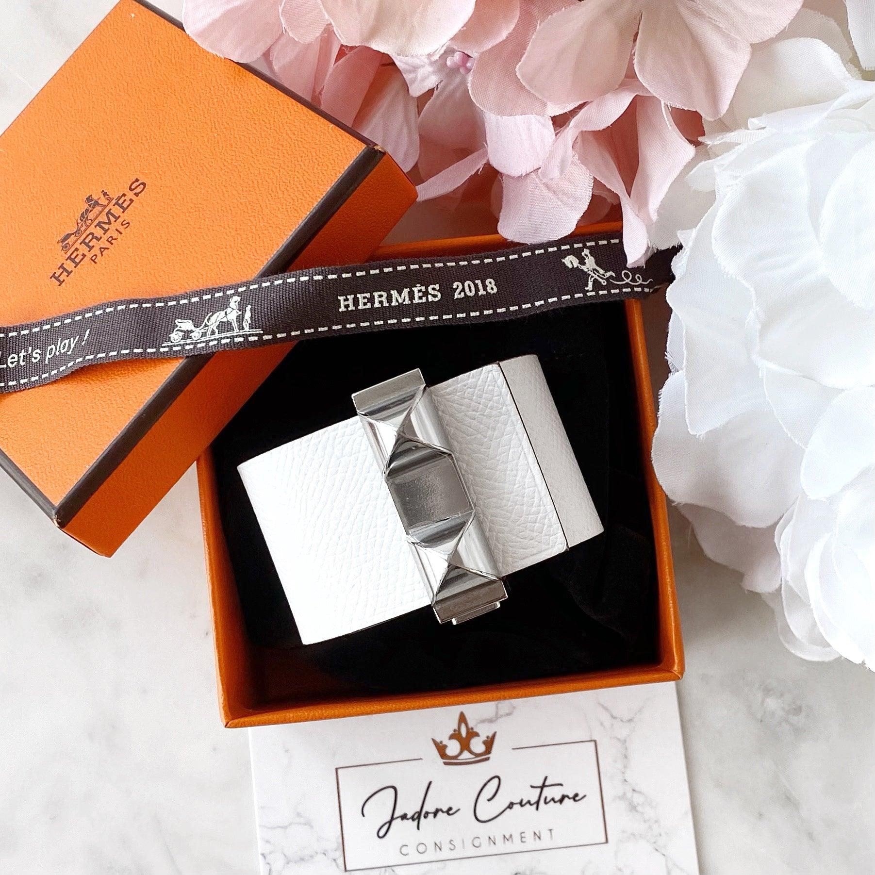 Hermes Blanc Epsom Imprevisible Bracelet PM