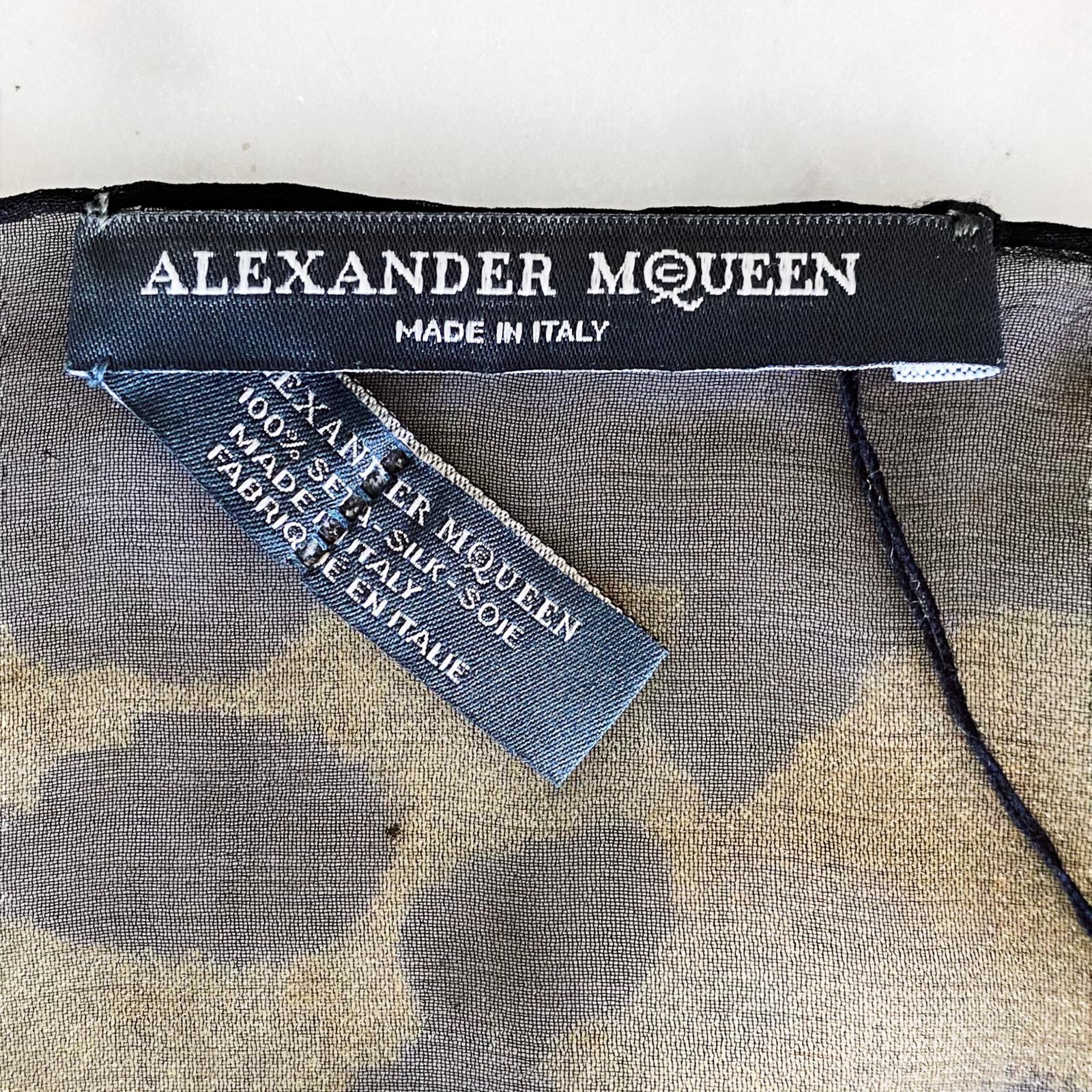 Alexander McQueen Black Silk Leopard Square Scarf