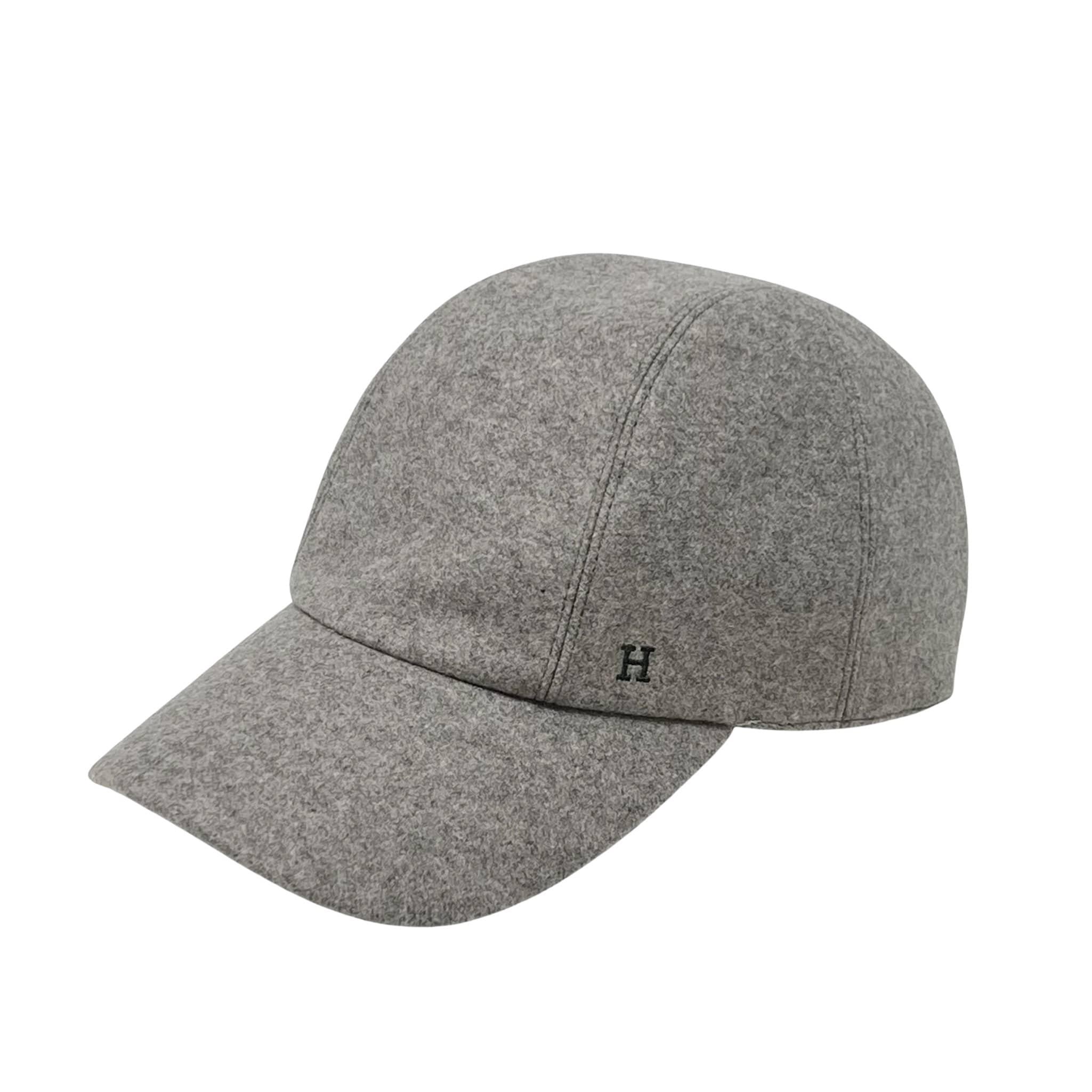 Hermes Gris Cashmere Baseball Hat 57