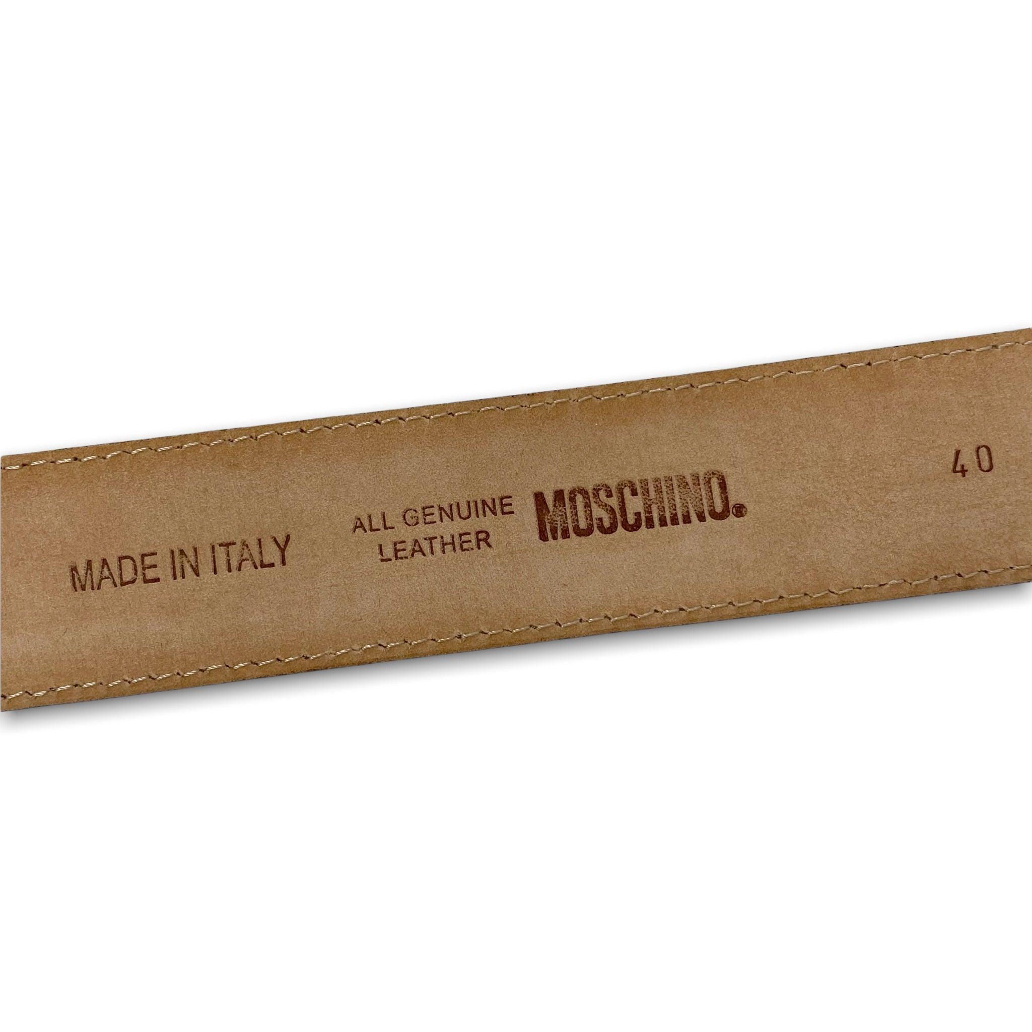 Moschino White Good Girl Buckle Belt 40