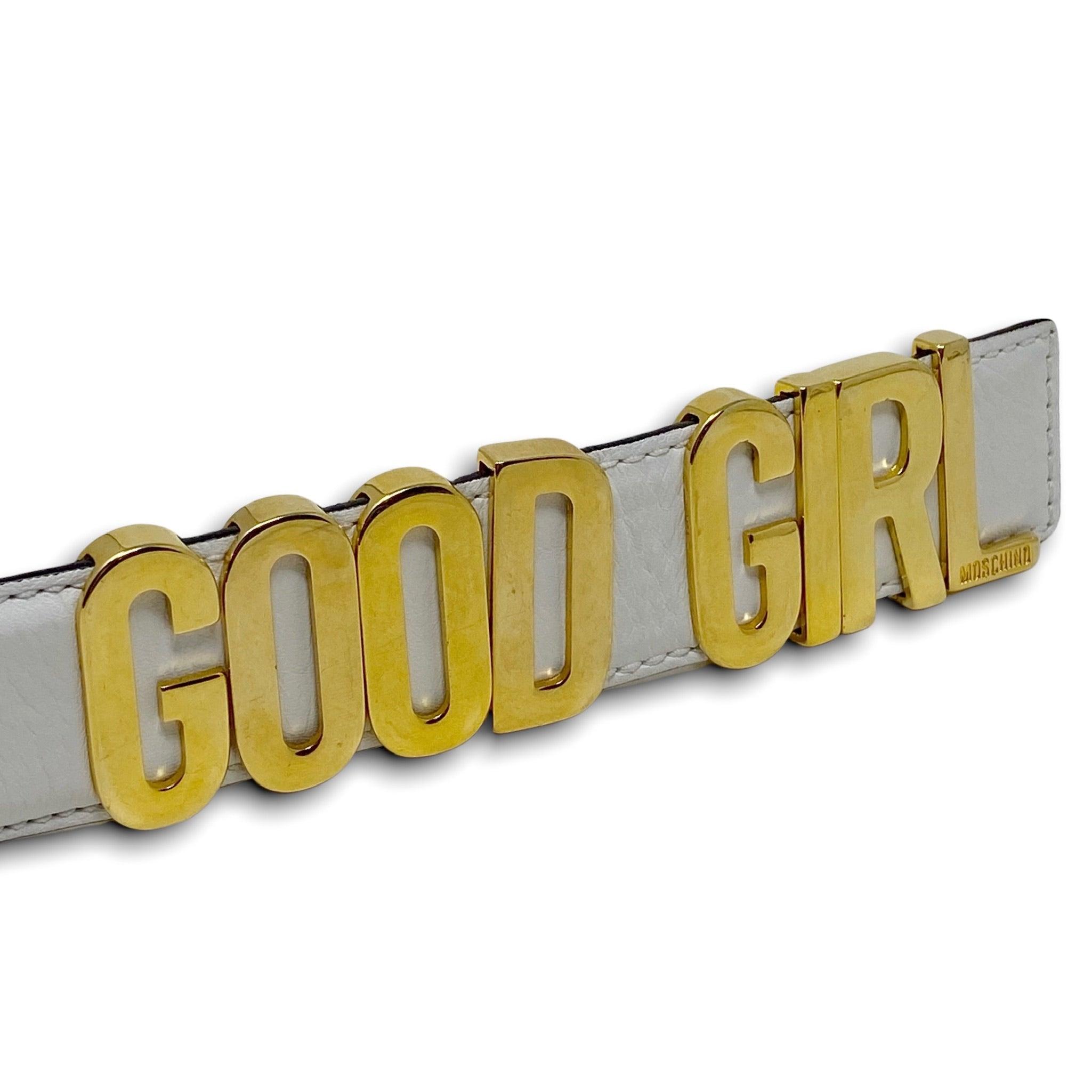 Moschino White Good Girl Buckle Belt 40