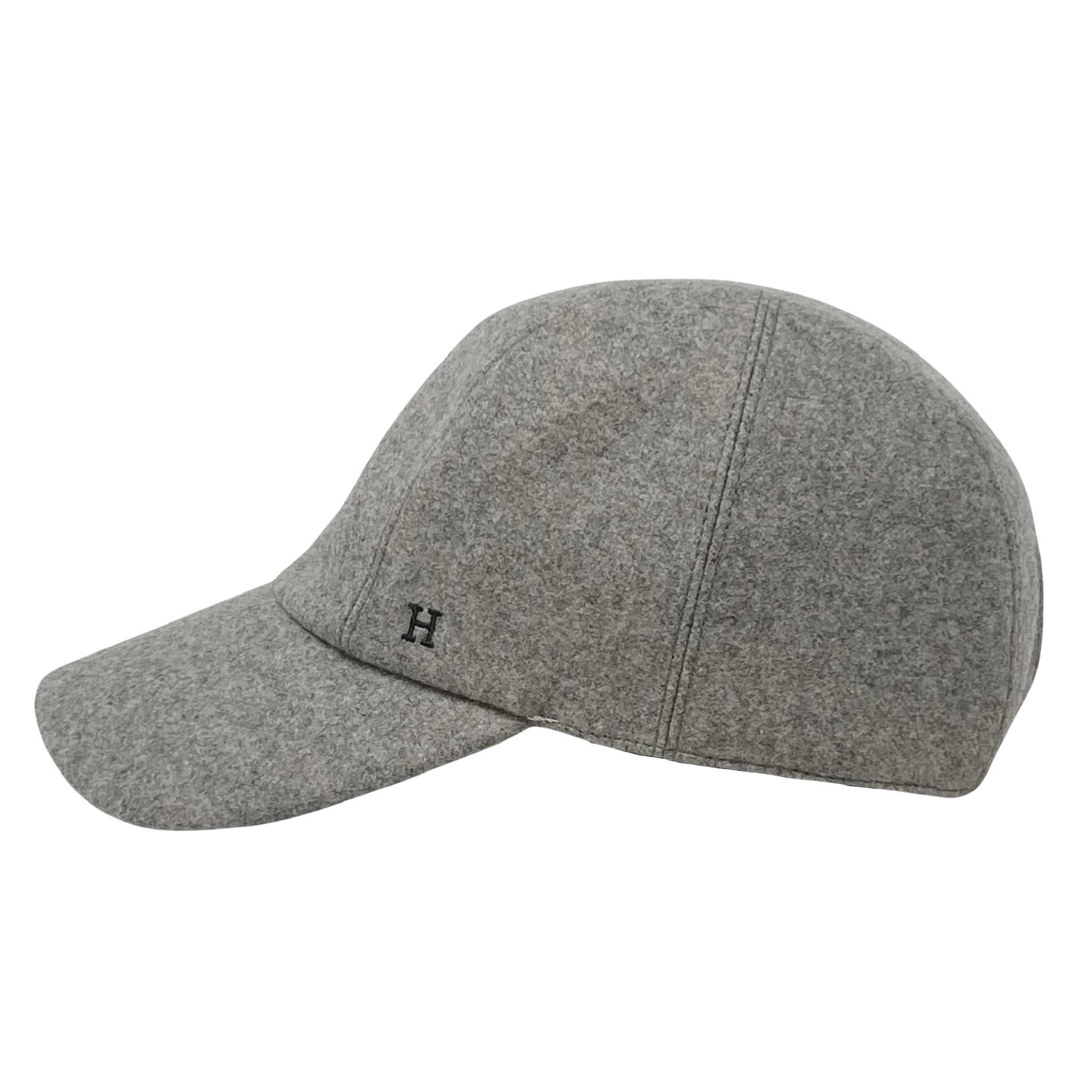 Hermes Gris Cashmere Baseball Hat 57
