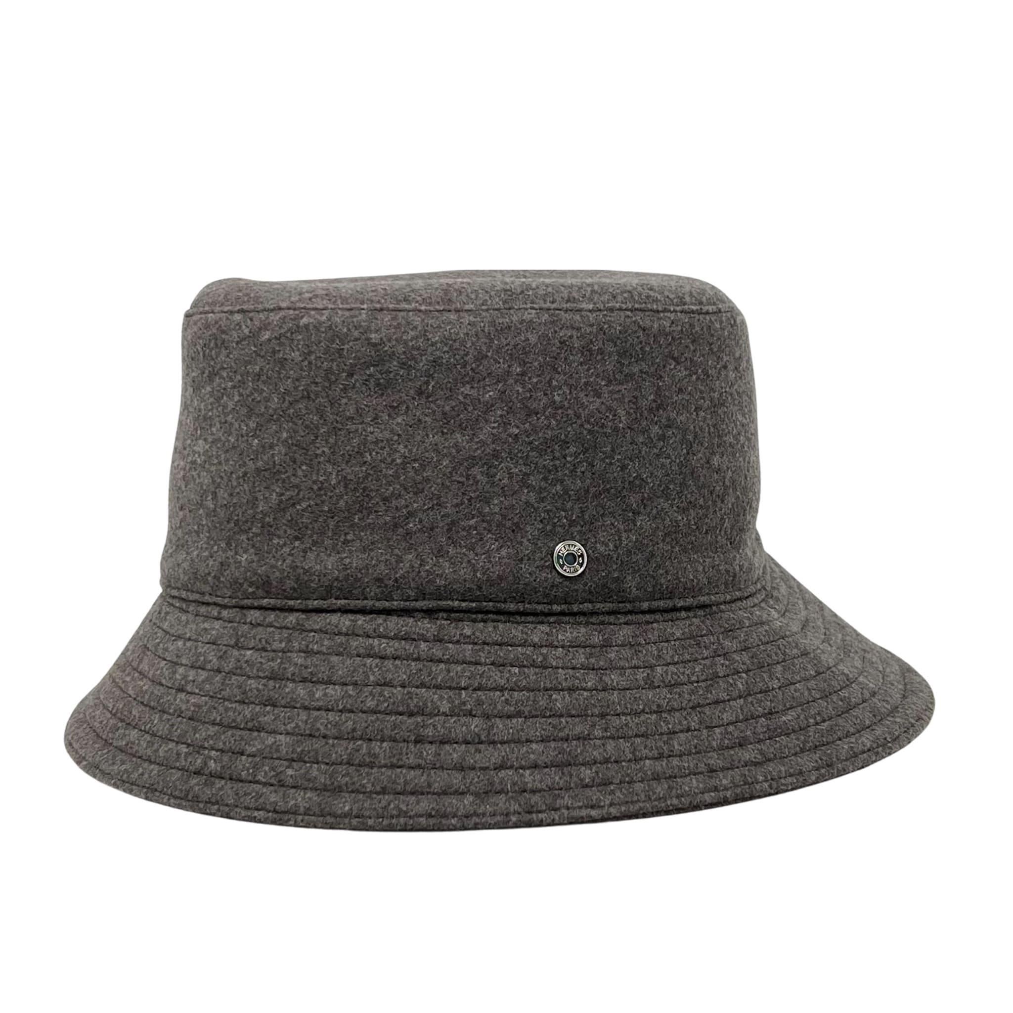 Hermes Grey Wool Balade Bucket Hat